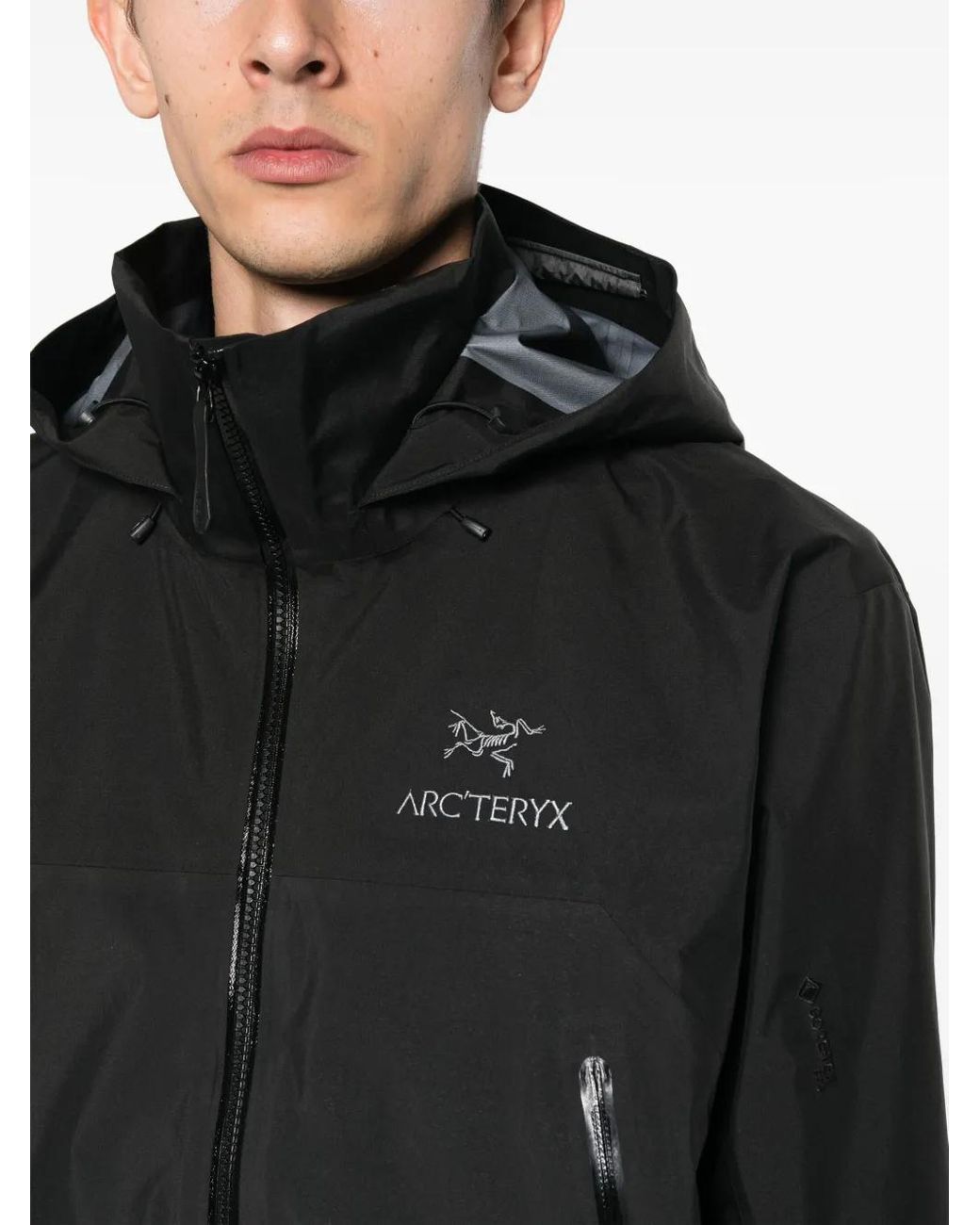 Arc'teryx Black Logo-Embroidery Hooded Jacket for men