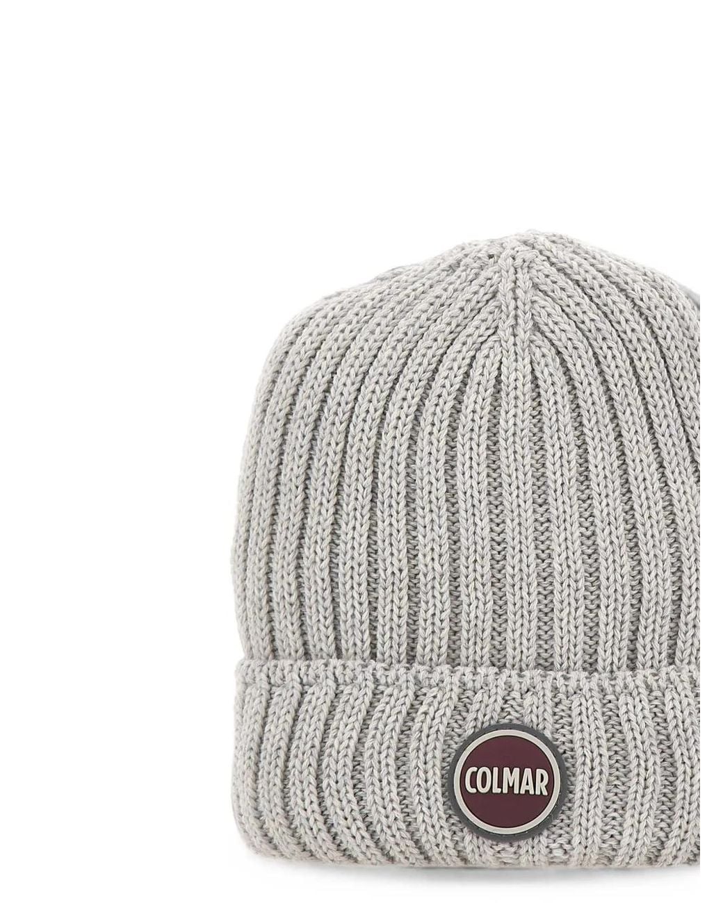 Colmar White Ribbed-Knit Beanie Hat for men