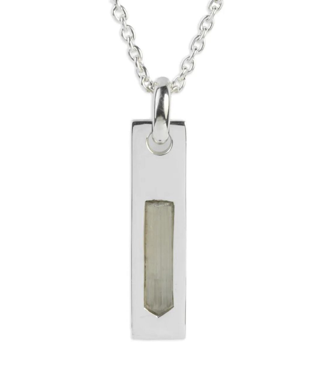 Parts Of 4 White Sterling Zultanite Rectangular-Pendant Necklace