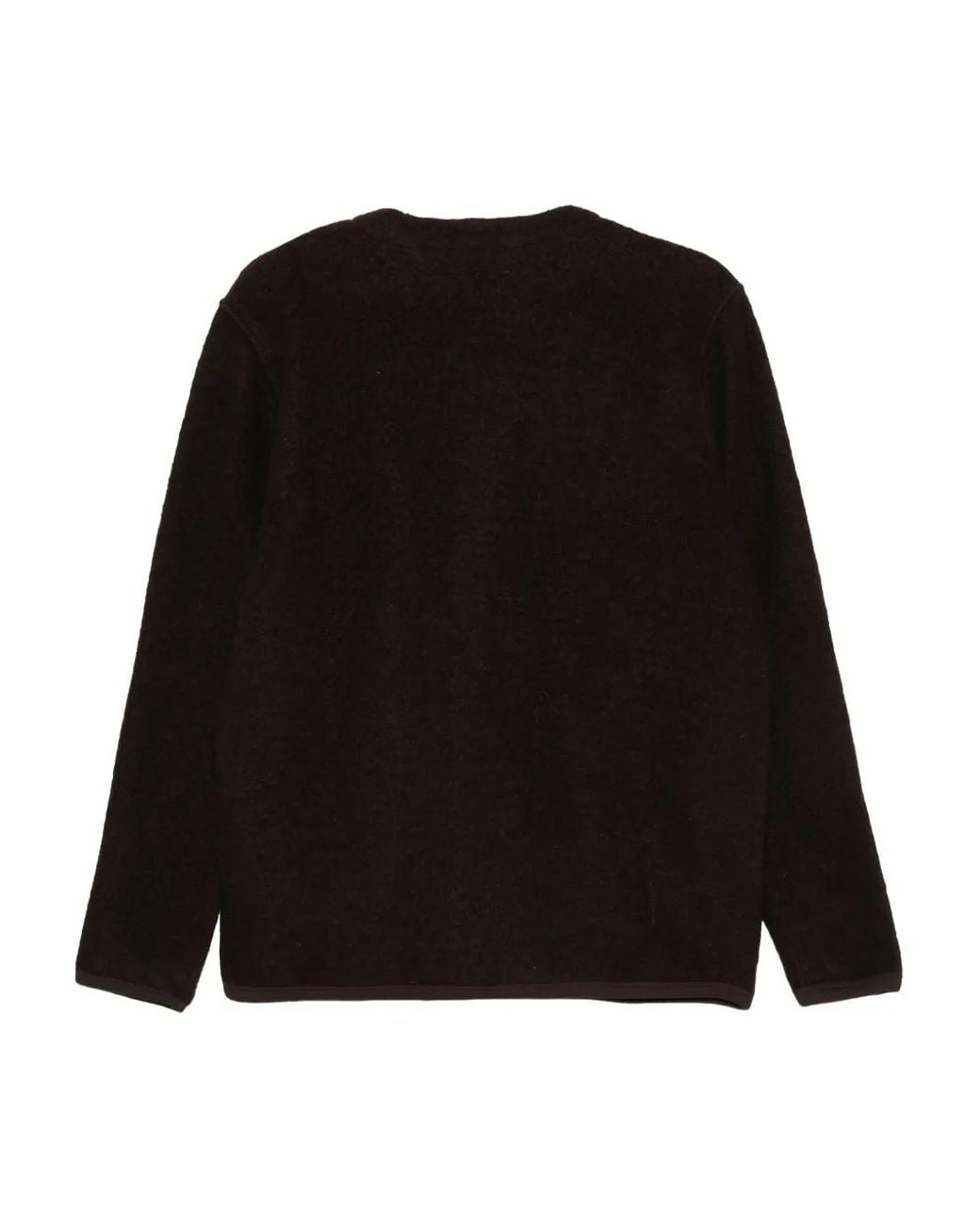 Universal Works Black Wool Patch-Pocket Cardigan for men