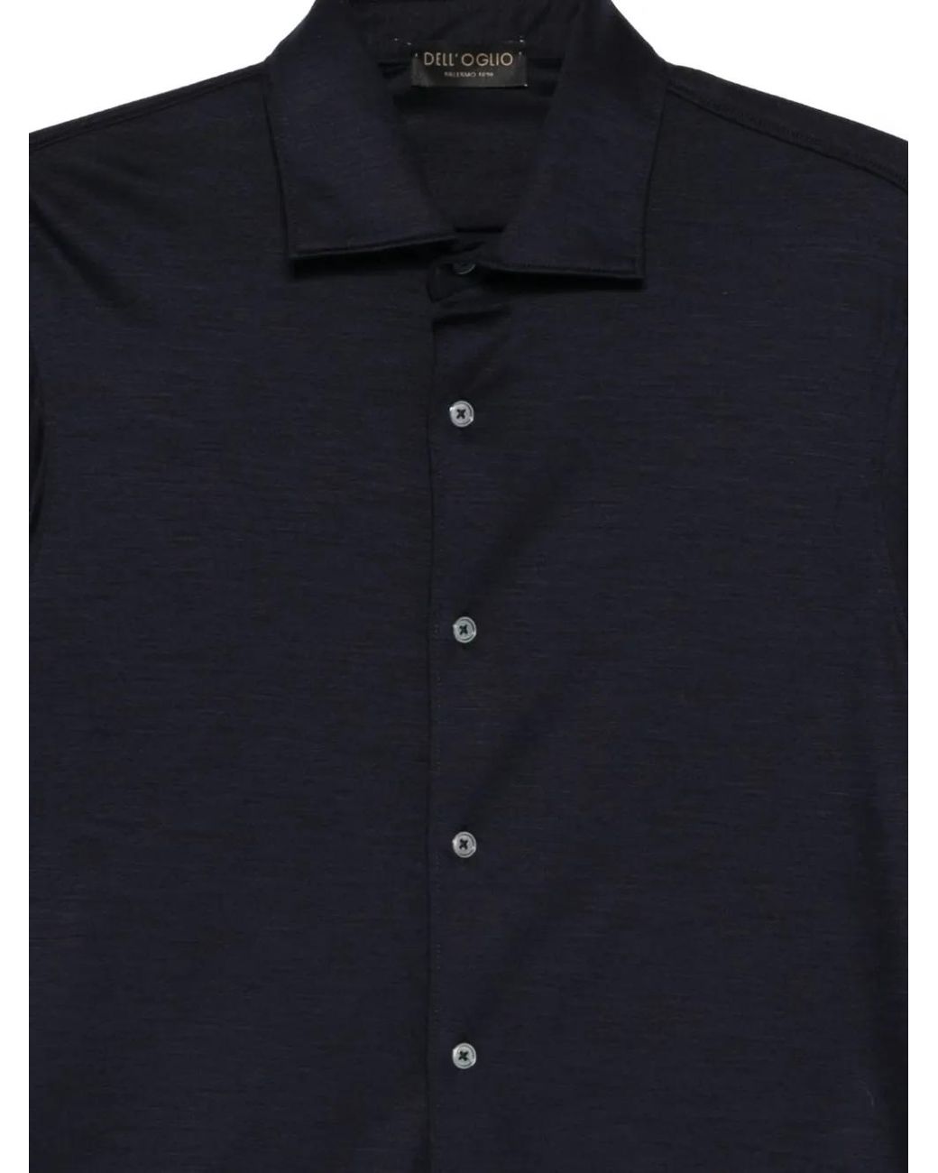 Dell'Oglio Blue Chemise À Boutonnière Sur Le Devant for men