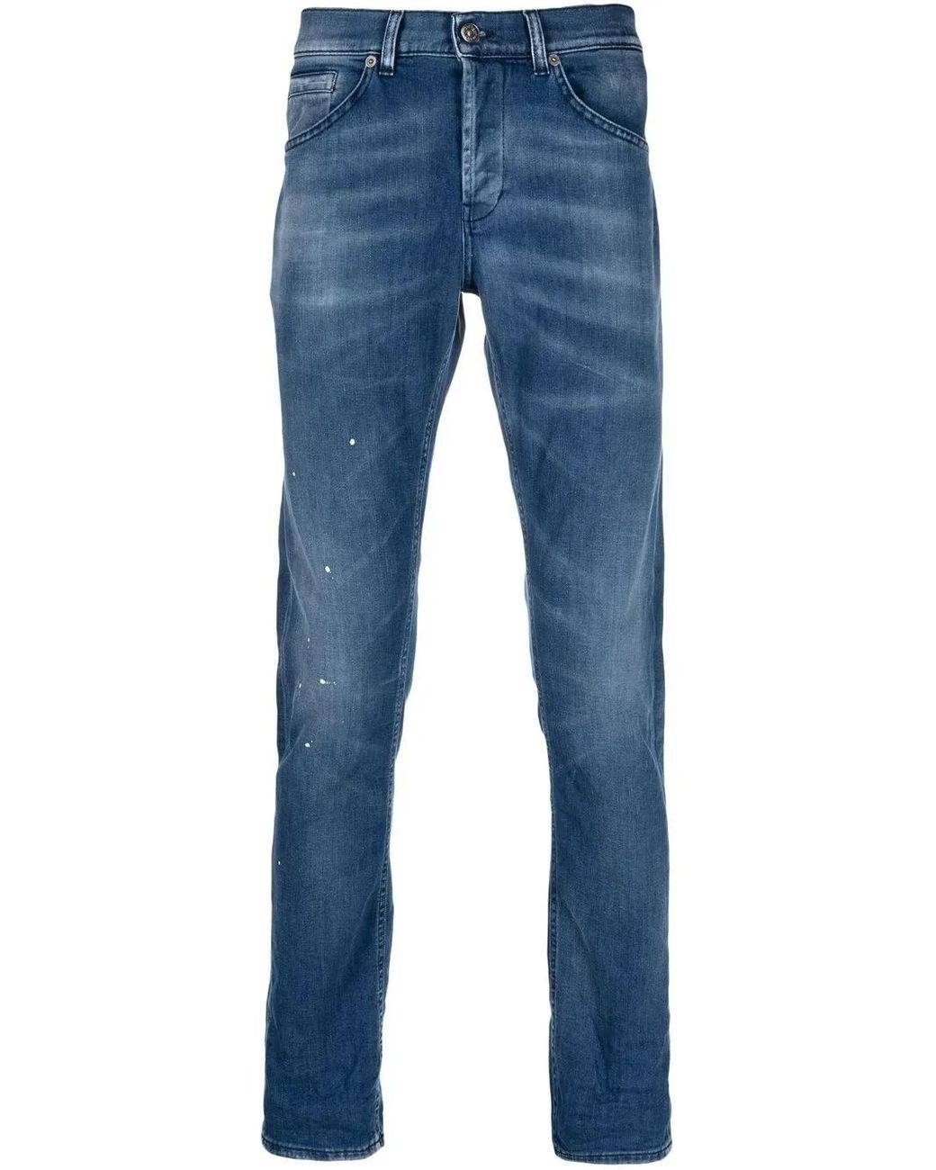 Dondup Blue Whiskering-Effect Denim Jeans for men