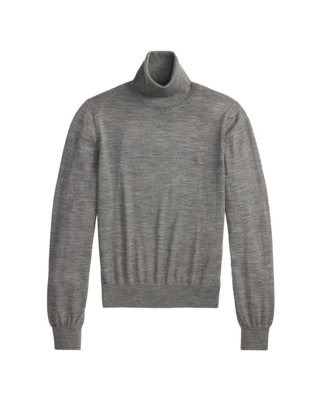 Polo Ralph Lauren Gray Roll-Neck Wool Sweater