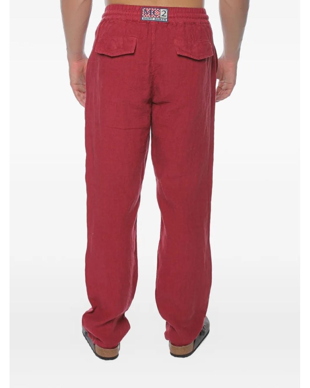 Mc2 Saint Barth Red Calais Long Trousers for men