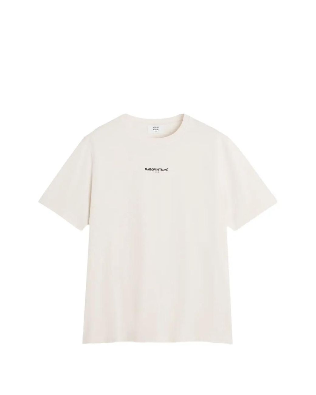 Maison Kitsuné White Logo Embroidered T-Shirt for men