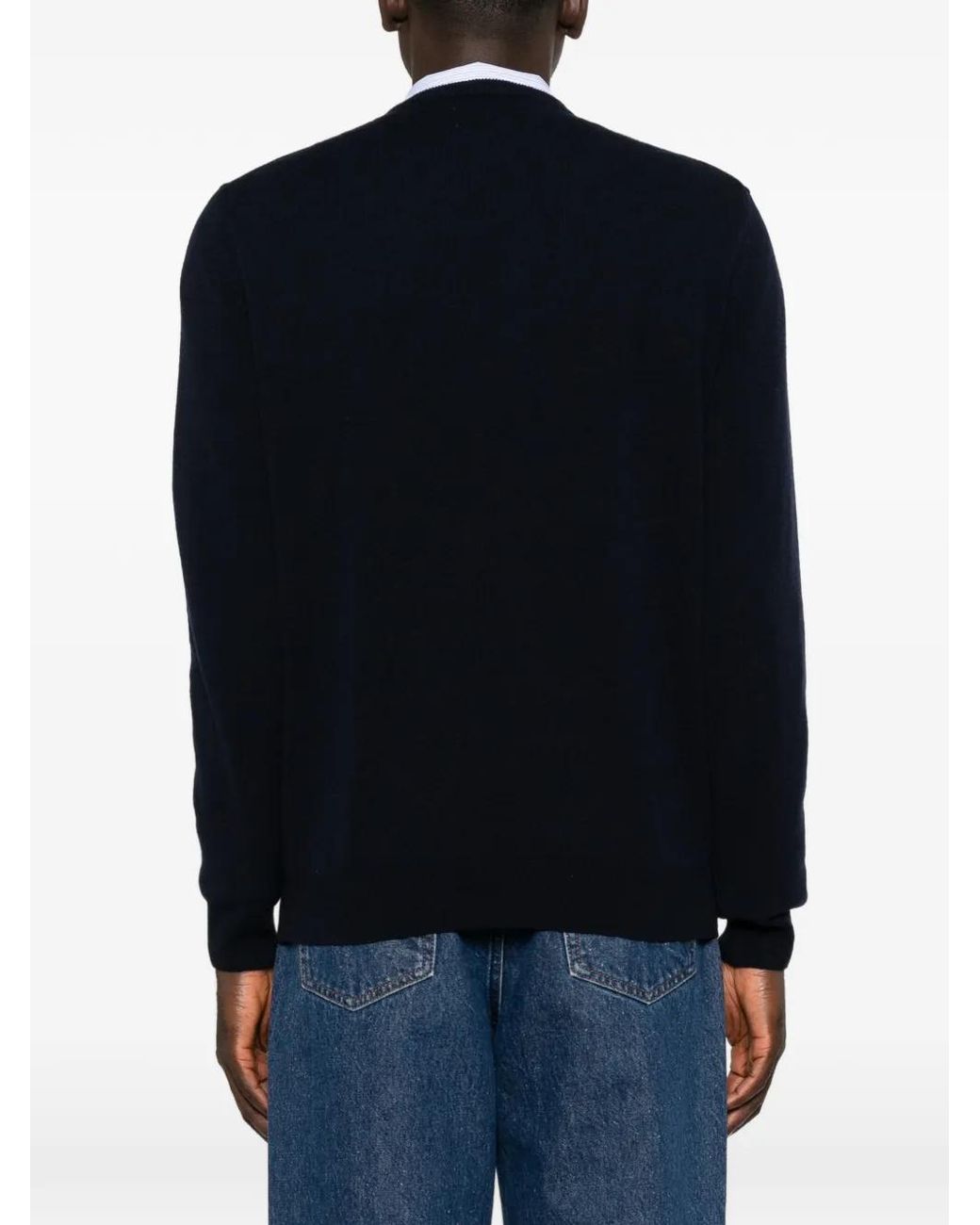 Gant Black Lambswool Crew-Neck Sweater for men