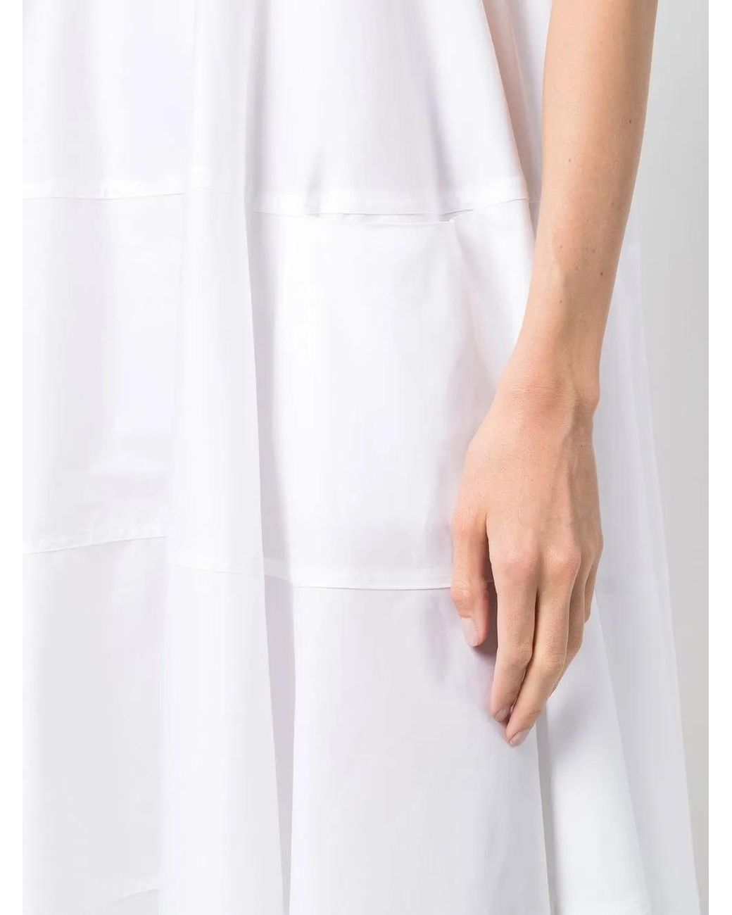 Blanca Vita White Tiered Short-Sleeve Dress