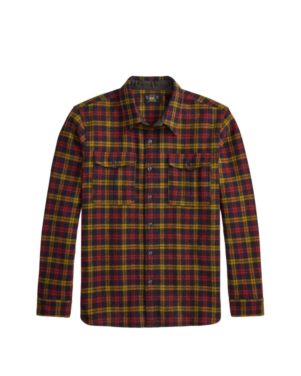 RRL Brown Check Pocket Shirt for men