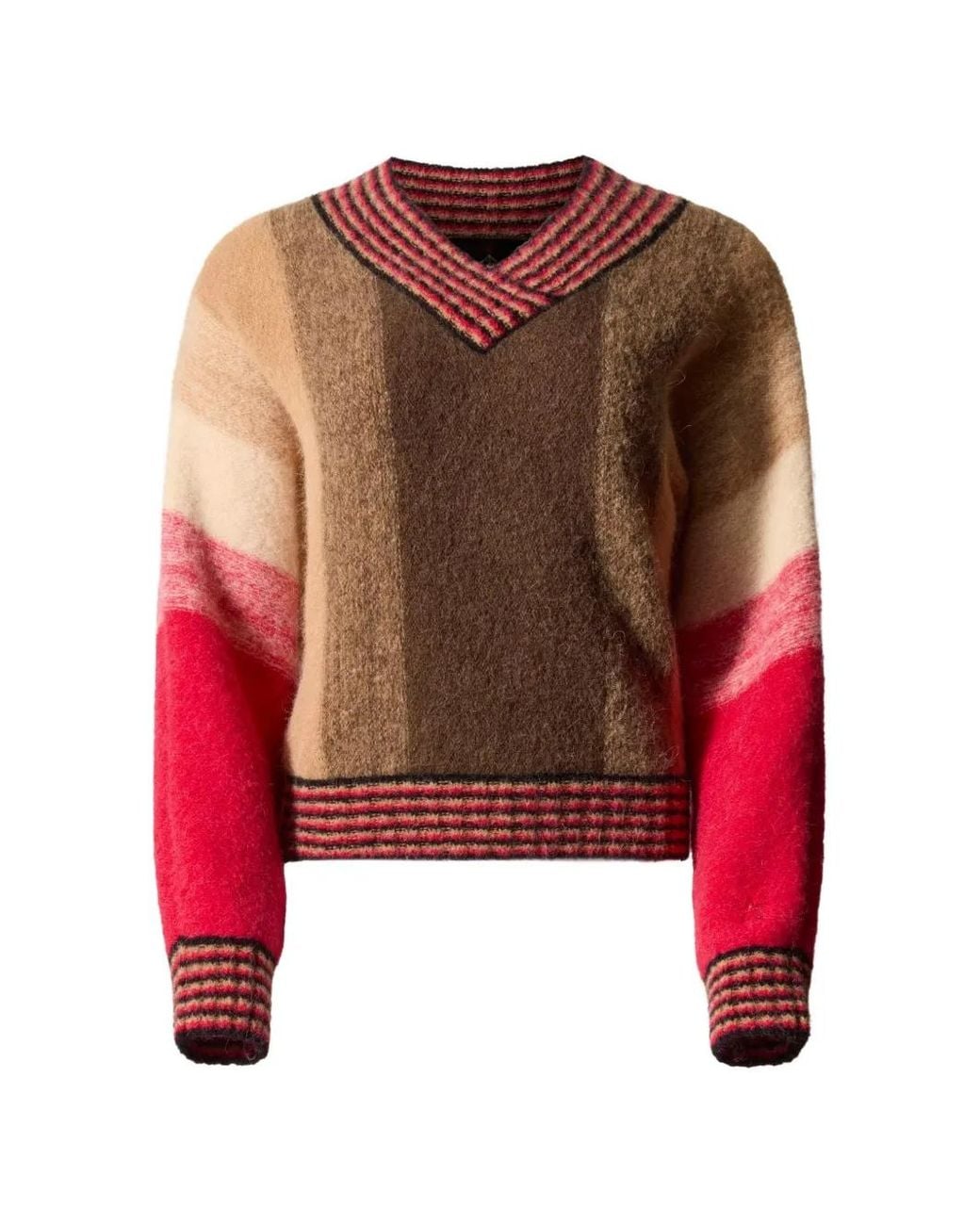Perfect Moment Red Alpaca-And-Wool V-Neck Sweater