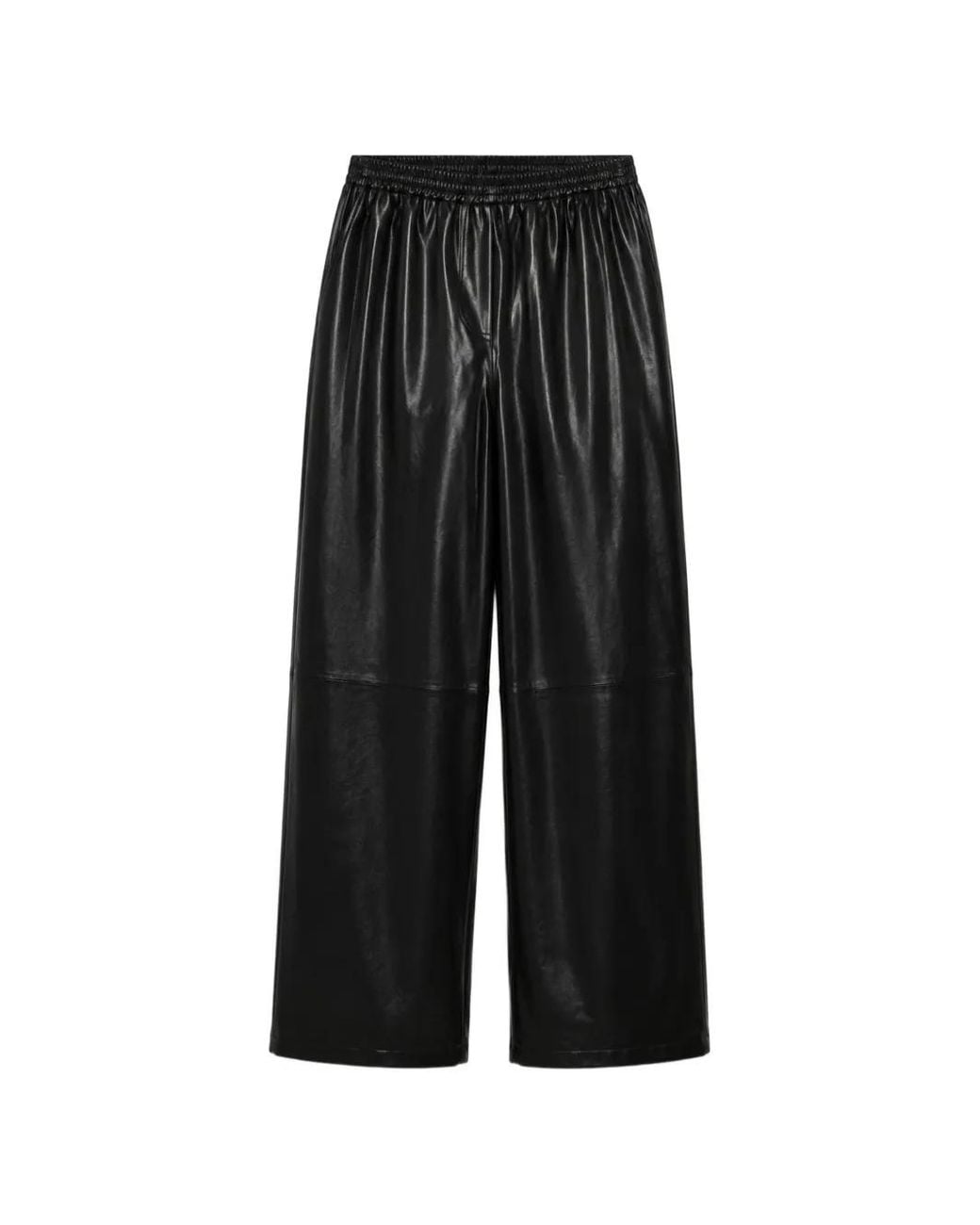 Jonathan Simkhai Black Corrine Straight-Leg Leather Trousers