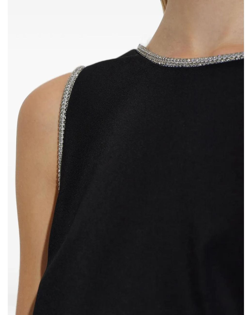 Sportmax Black Talco Crystal-Embellished Mini Dress