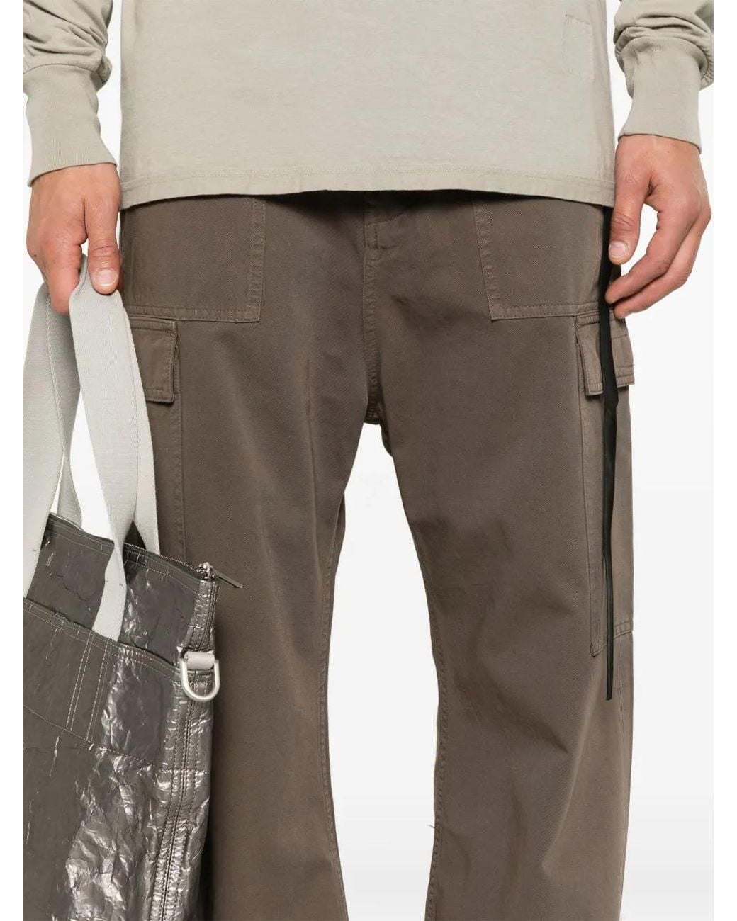 Rick Owens Brown Organic Cotton Cargo Pants for men