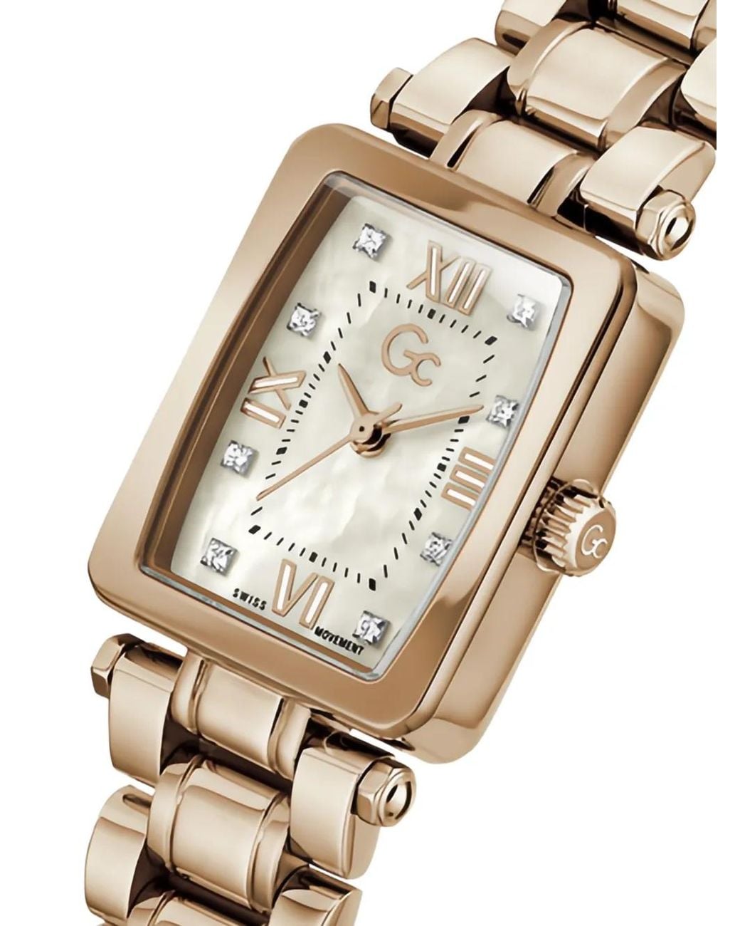 Guess White Gc Rectangular-Case 21Mm Watch