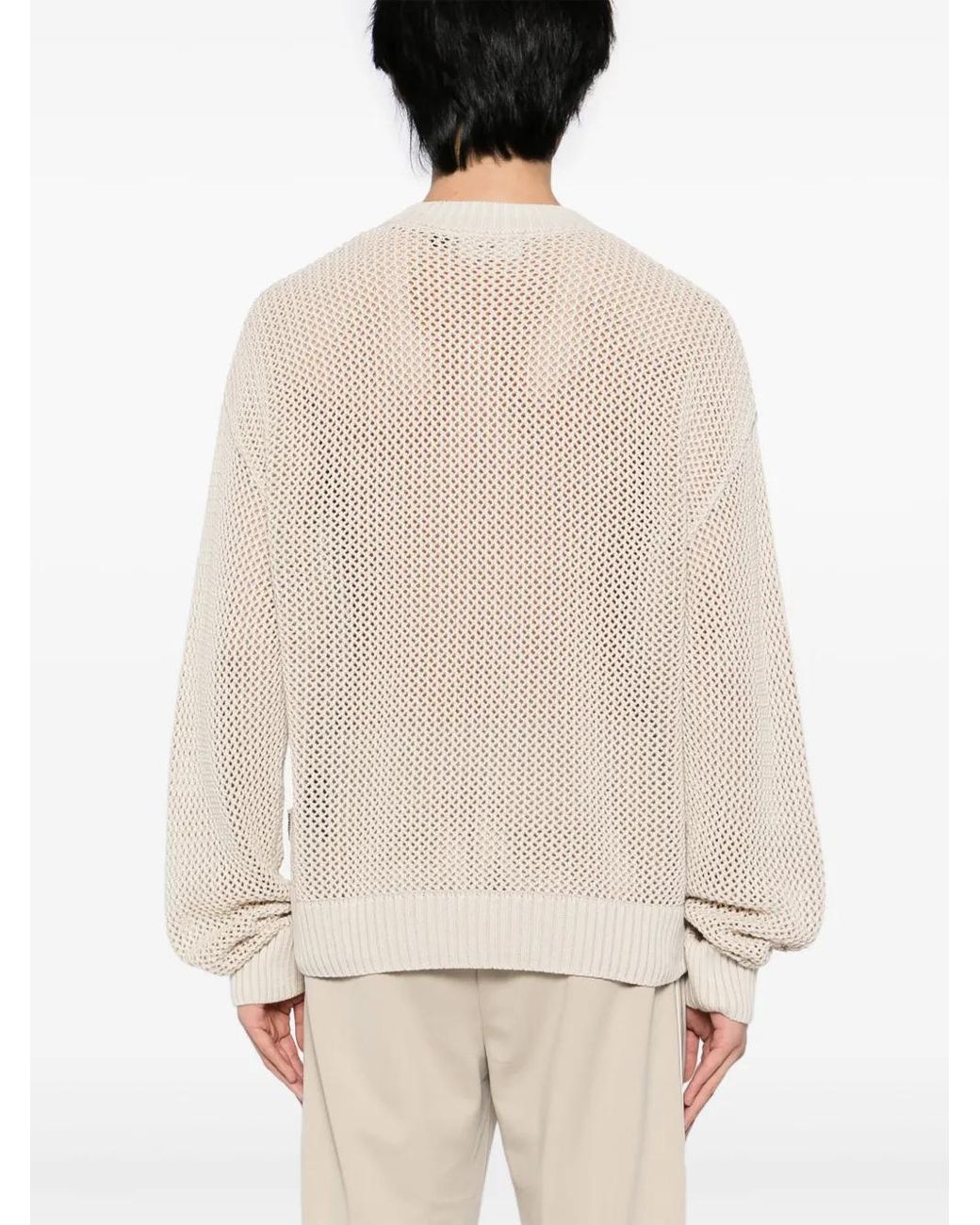 Represent Natural Open Gauge Knit Jumper for men