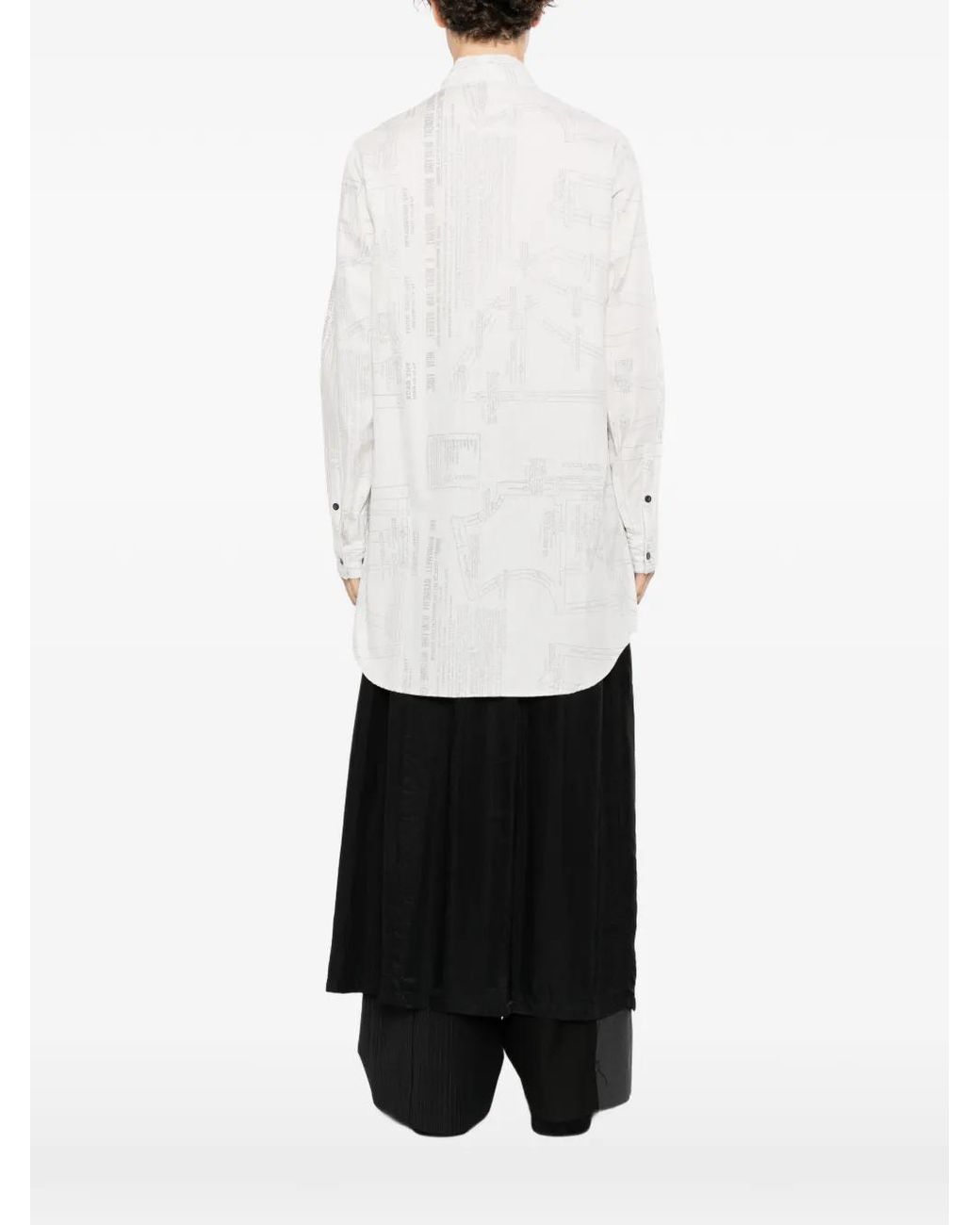 Nude:mm White All-Over Graphic-Print Shirt for men