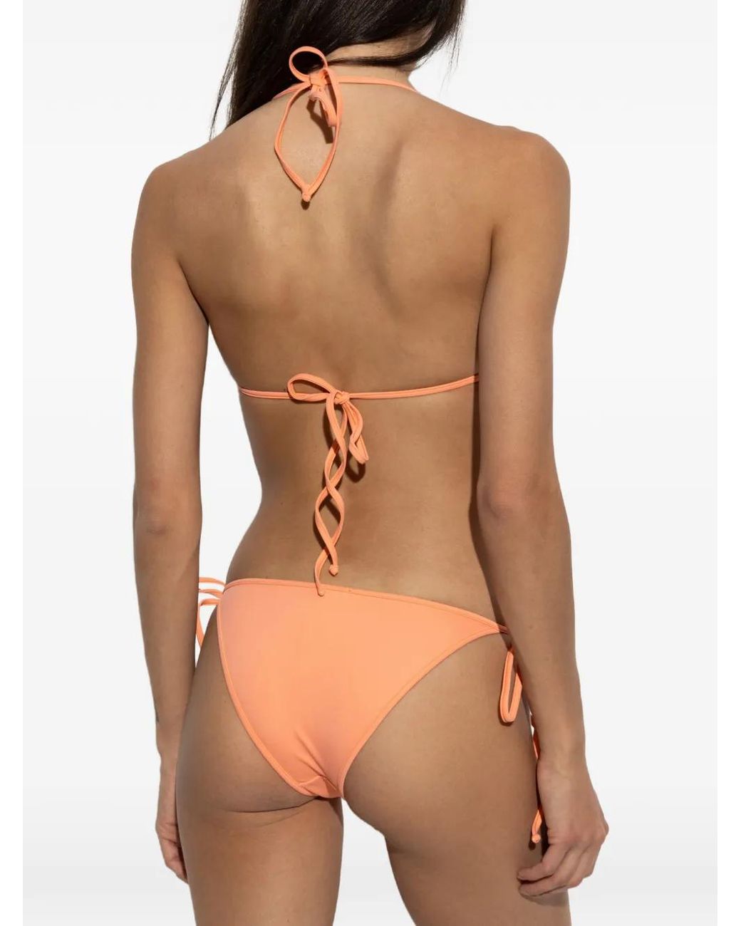 DIESEL Orange Tie-Side Bikini Bottoms With Crystal Oval D