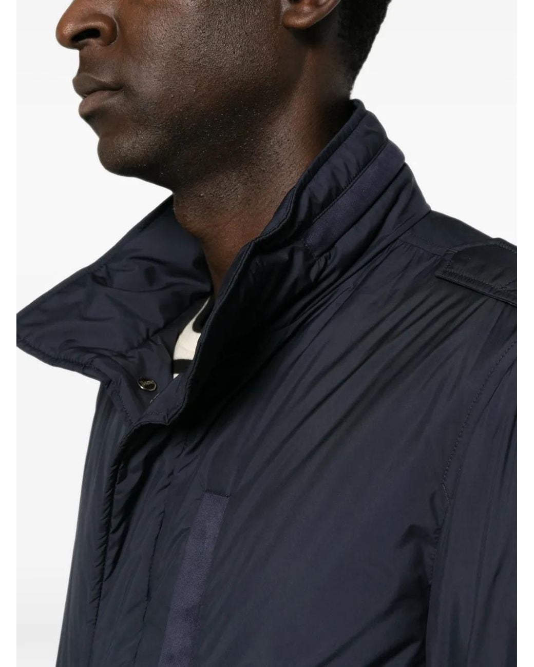 Herno Blue High-Neck Field Jacket for men