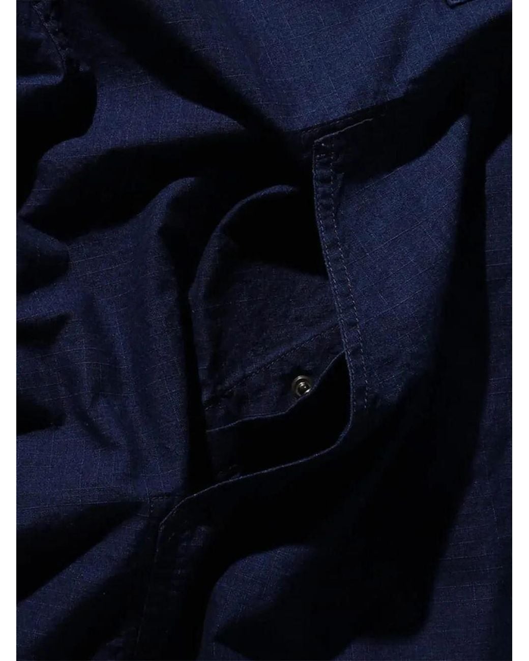 Beams Plus Blue Ripstop-Texture Hoodie for men