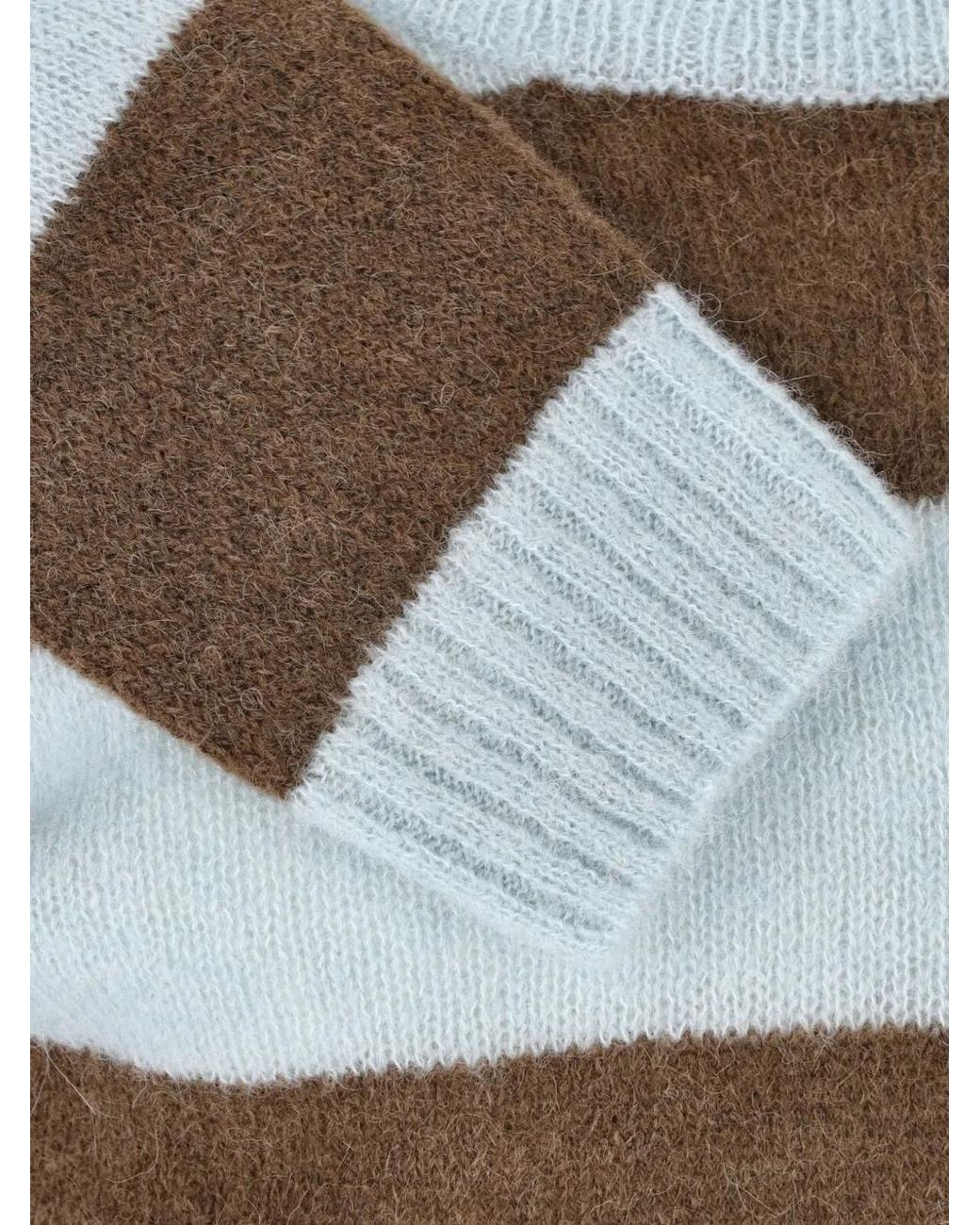 Closed Brown Striped Alpaca-Blend Sweater for men