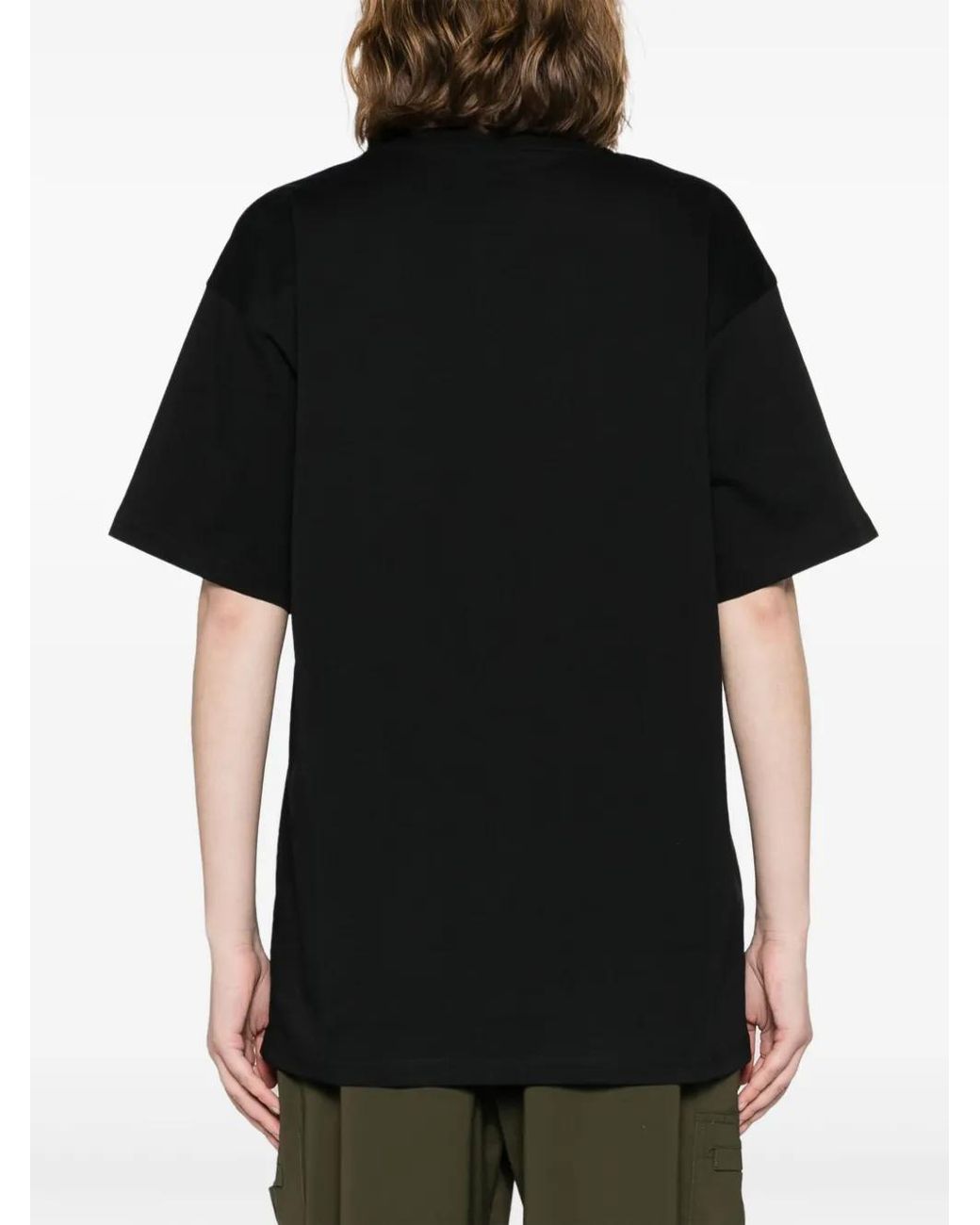 Moschino Black Logo-Embroidered Cotton T-Shirt