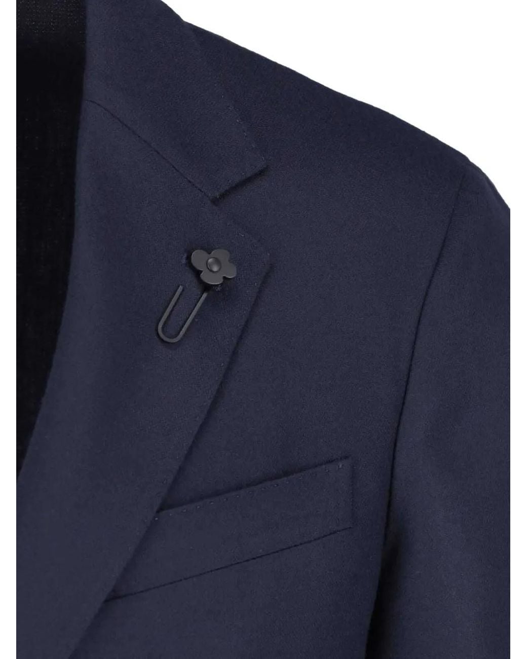 Lardini Blue Virgin Wool Blazer for men