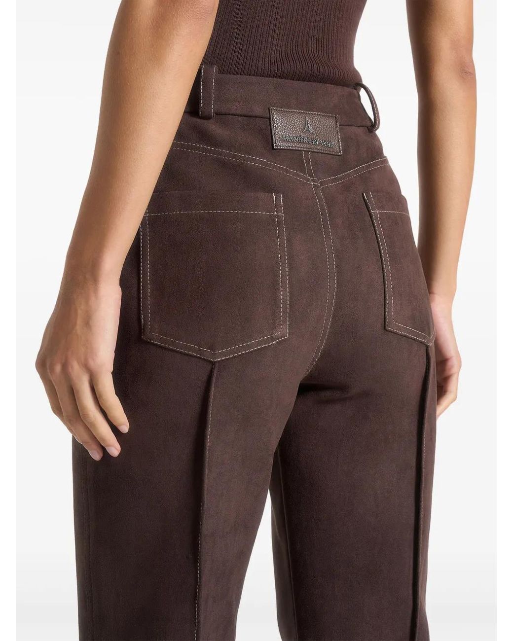Manière De Voir Brown Kalie Suede Boyfriend Jeans