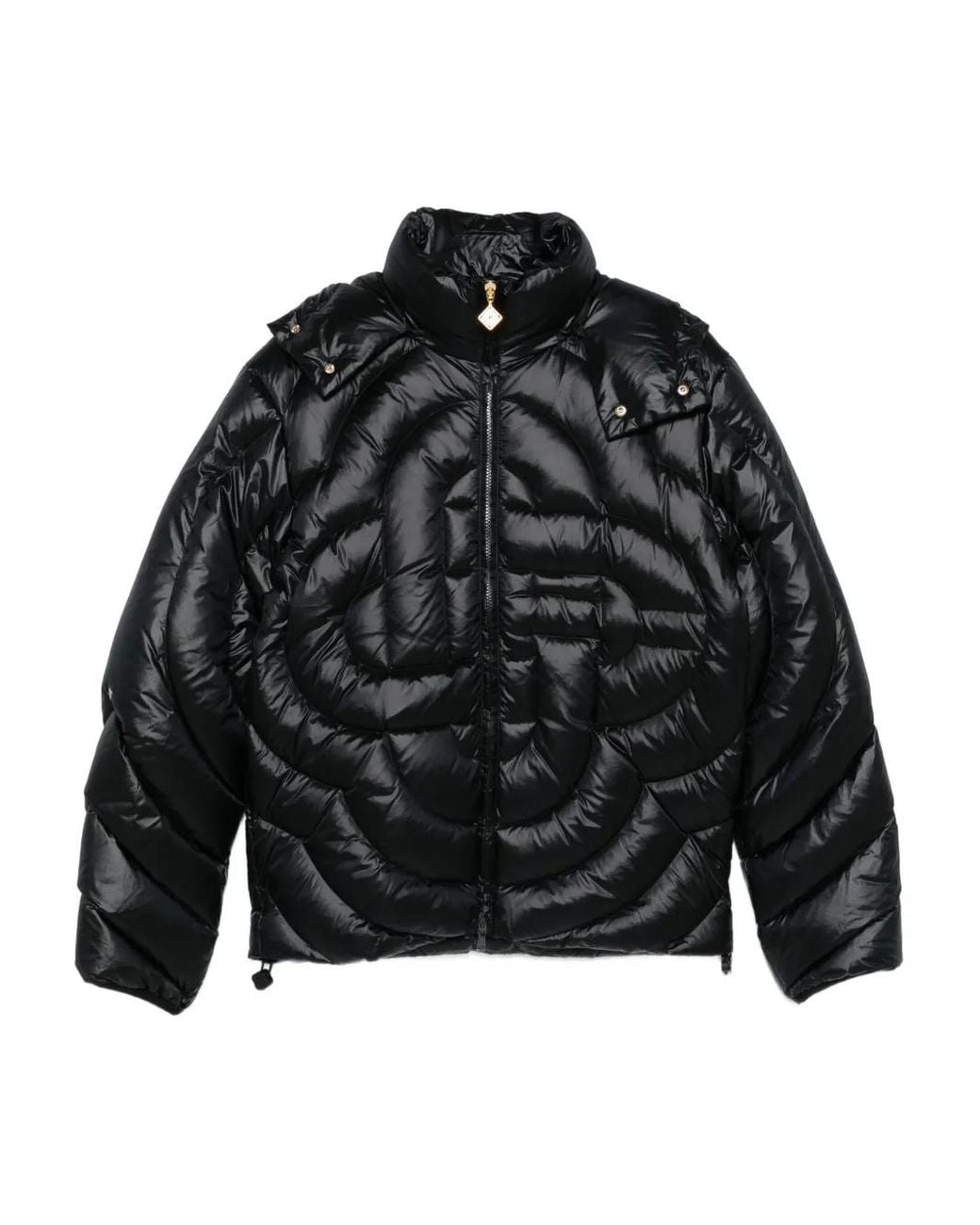 Casablanca Black Quilted Nylon Down Jacket With Monogram for men