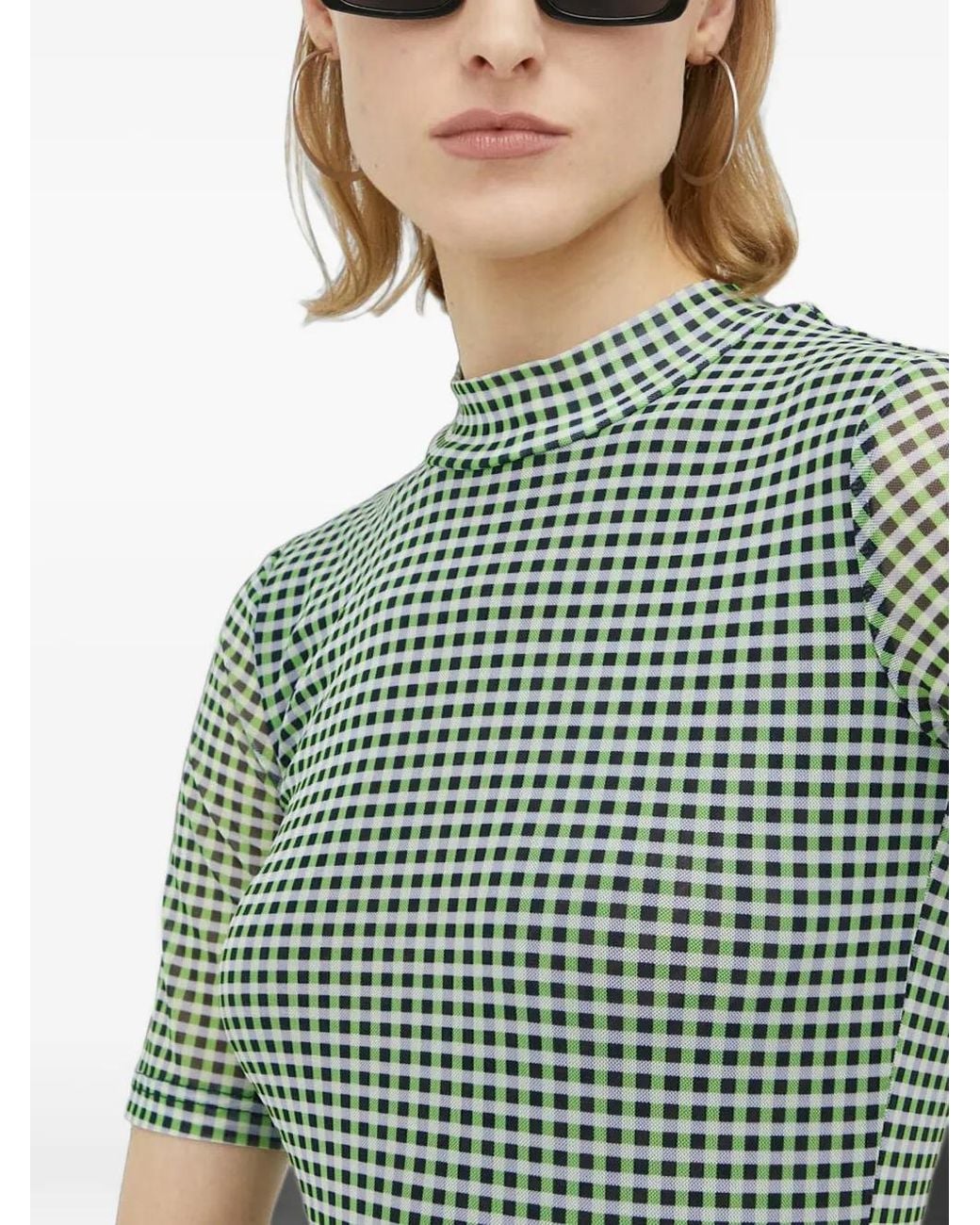 Résumé Green Gingham-Print T-Shirt