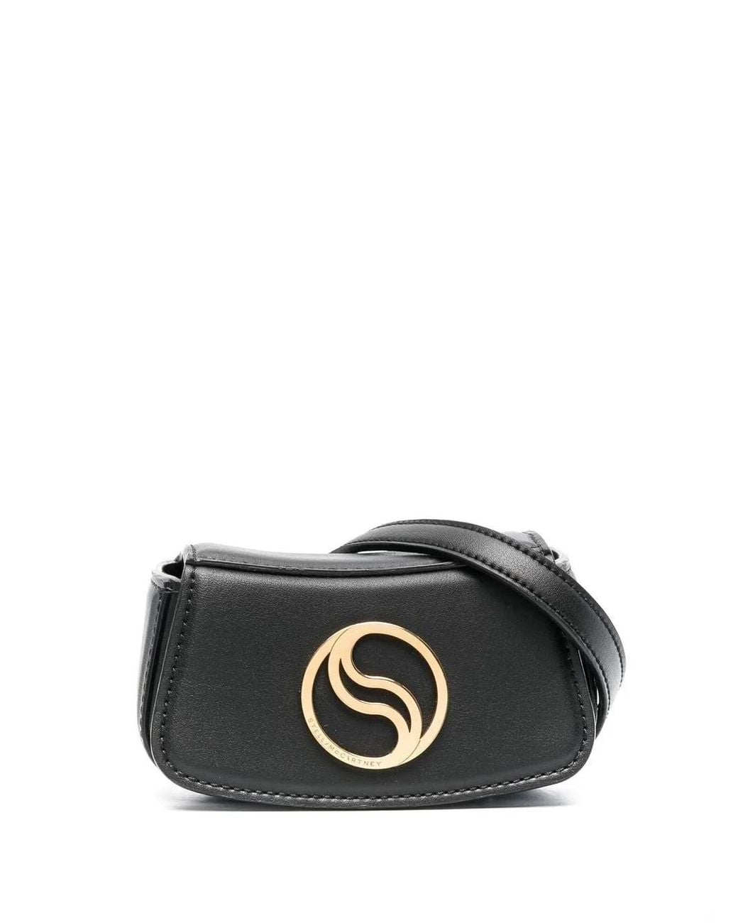 Stella McCartney Black S Logo Plaque Curved Belt Bag