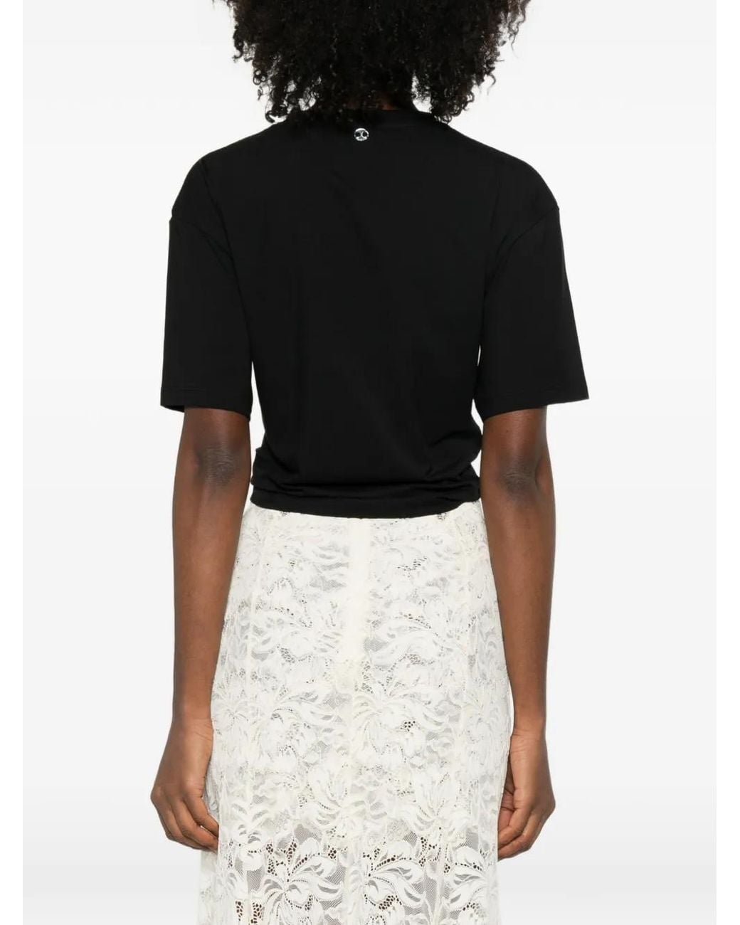 Rabanne Black Ring-Detail T-Shirt