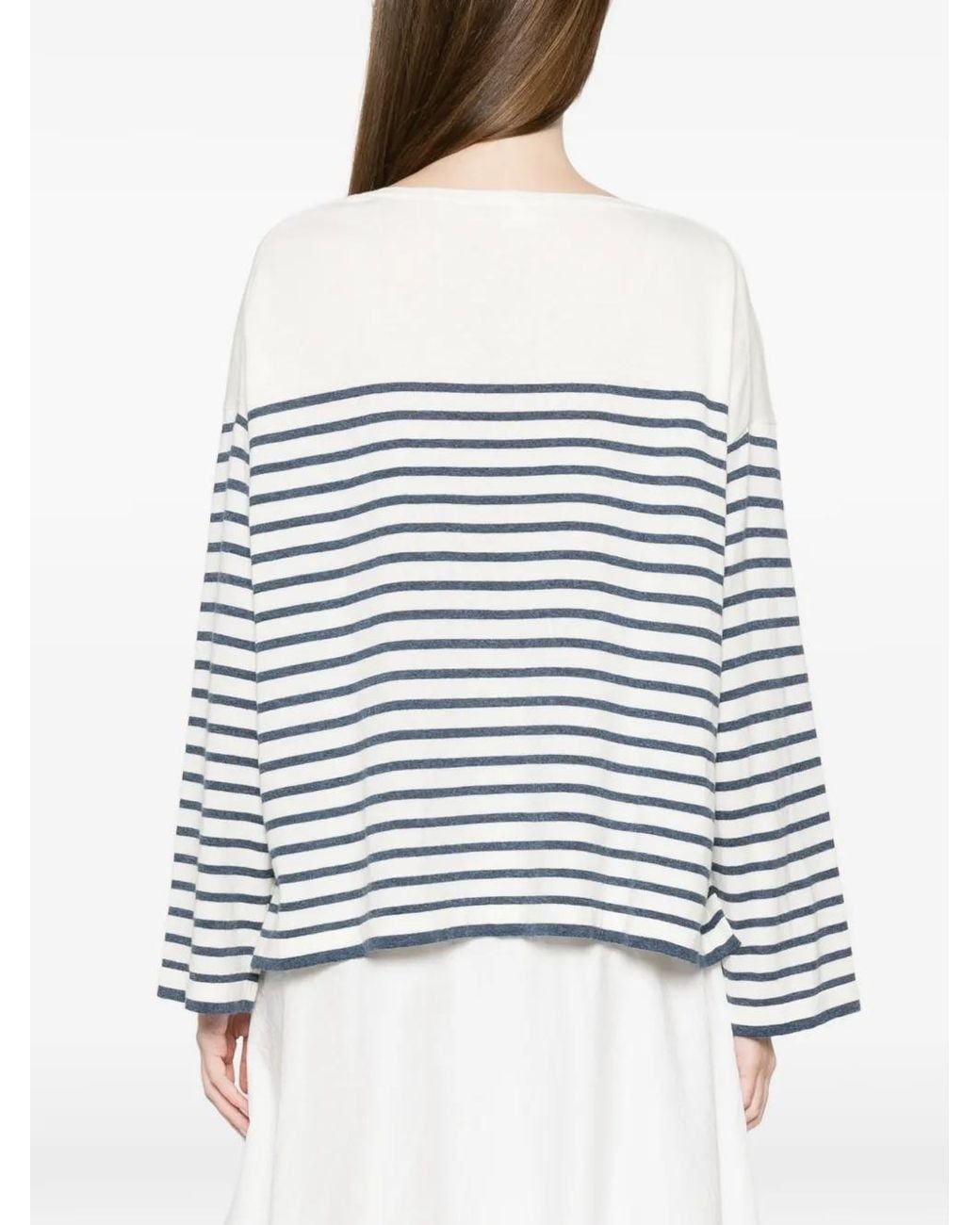 C.T.Plage White Striped Sweater