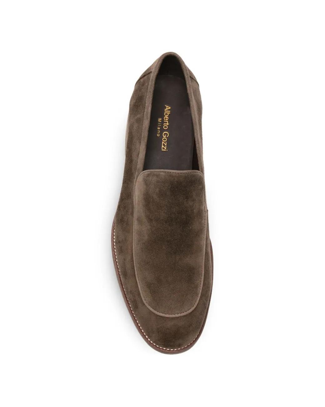 Alberto Gozzi Brown Mocassins En Daim for men