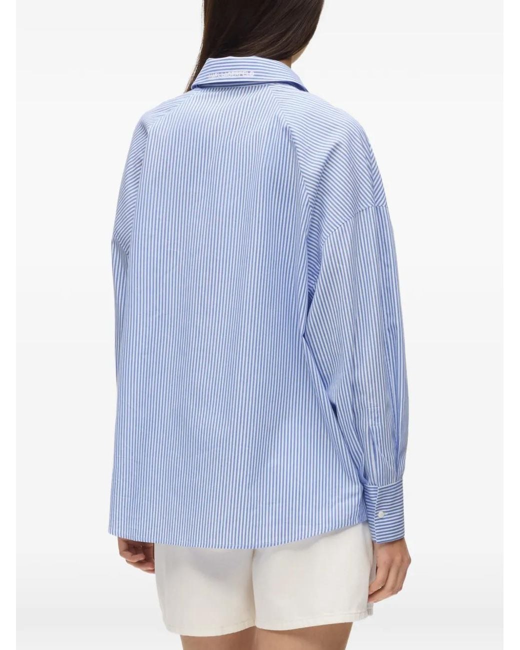 Karl Lagerfeld Blue Ikon Stripe-Pattern Shirt