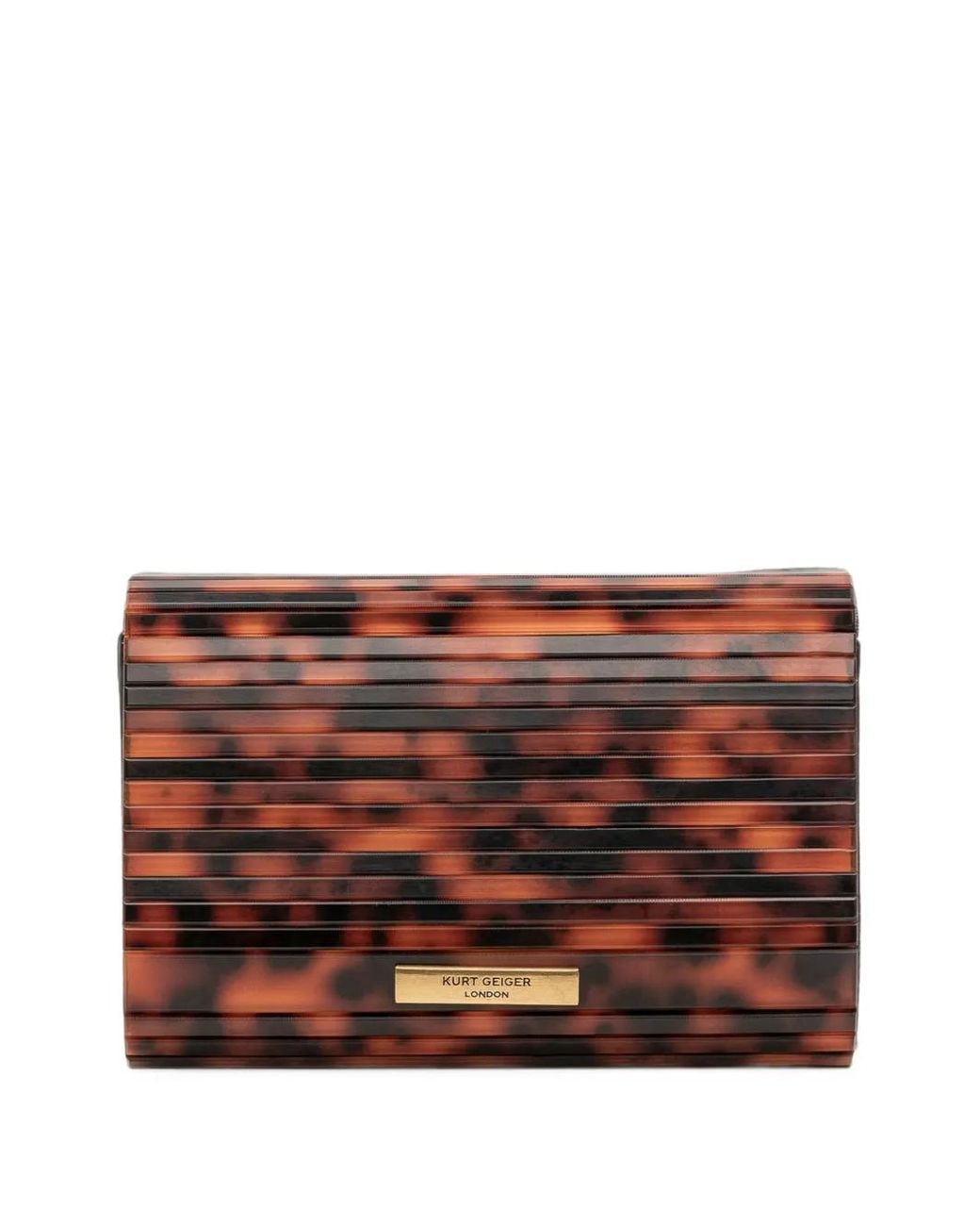 Kurt Geiger White Party Eagle Tortoiseshell-Effect Clutch Bag