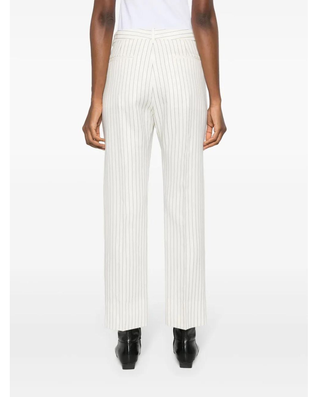 Tom Ford White Pantaloni A Righe Wallis