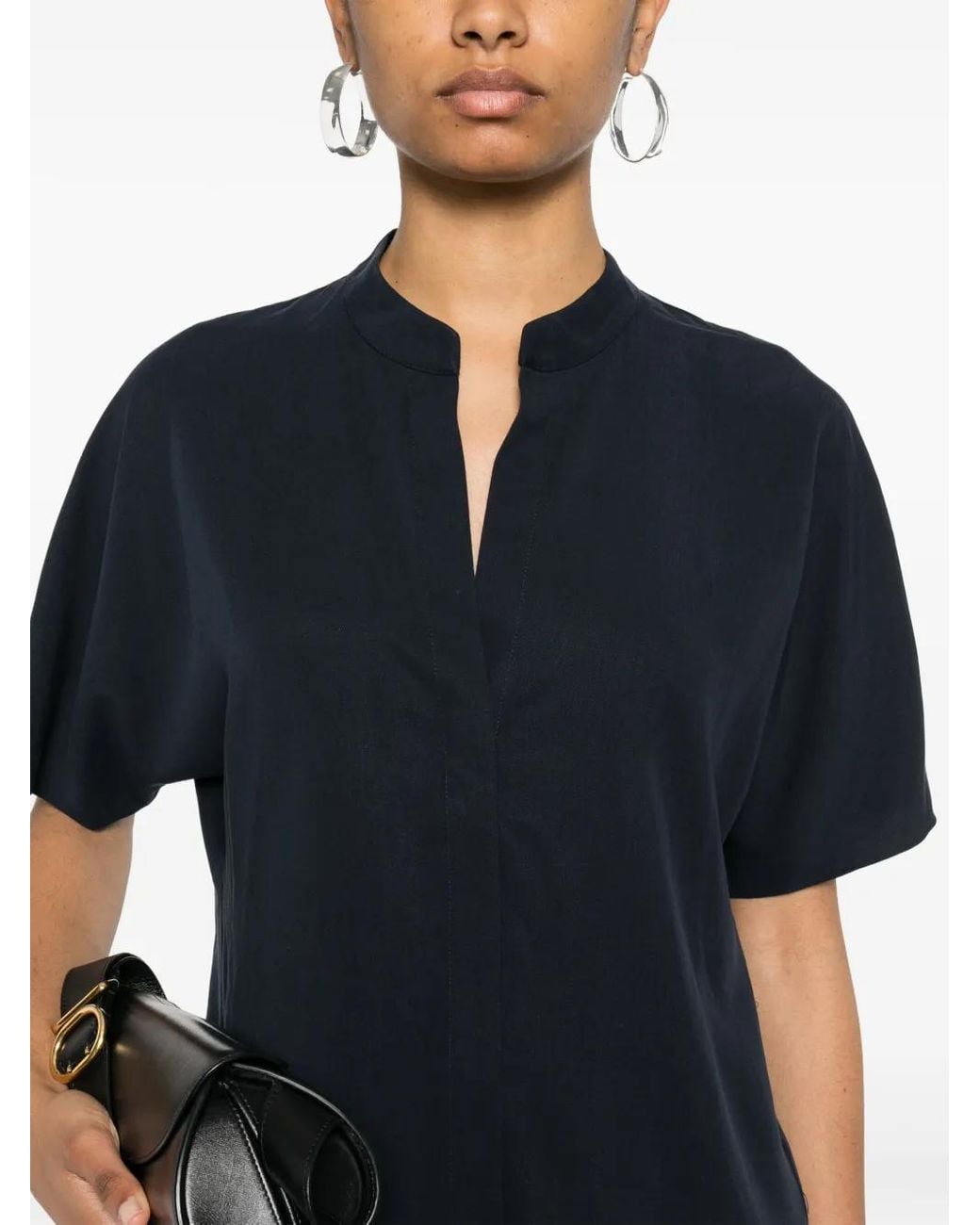 Vince Black Short-Sleeves Blouse