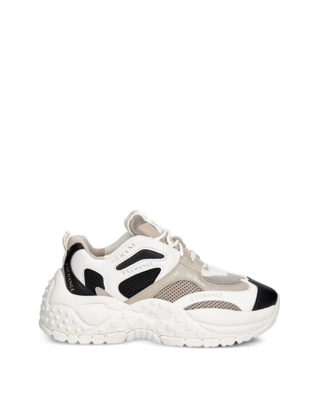 ARMANI EXCHANGE White Logo-Detail Panelled Sneakers