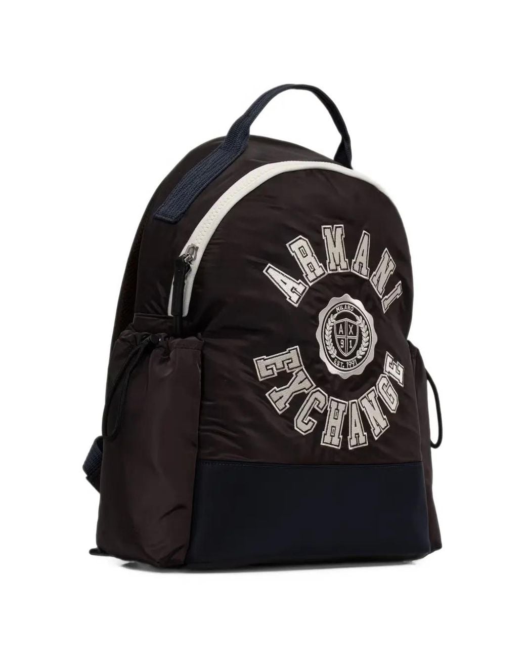 ARMANI EXCHANGE Black Logo Panelled Backpack for men