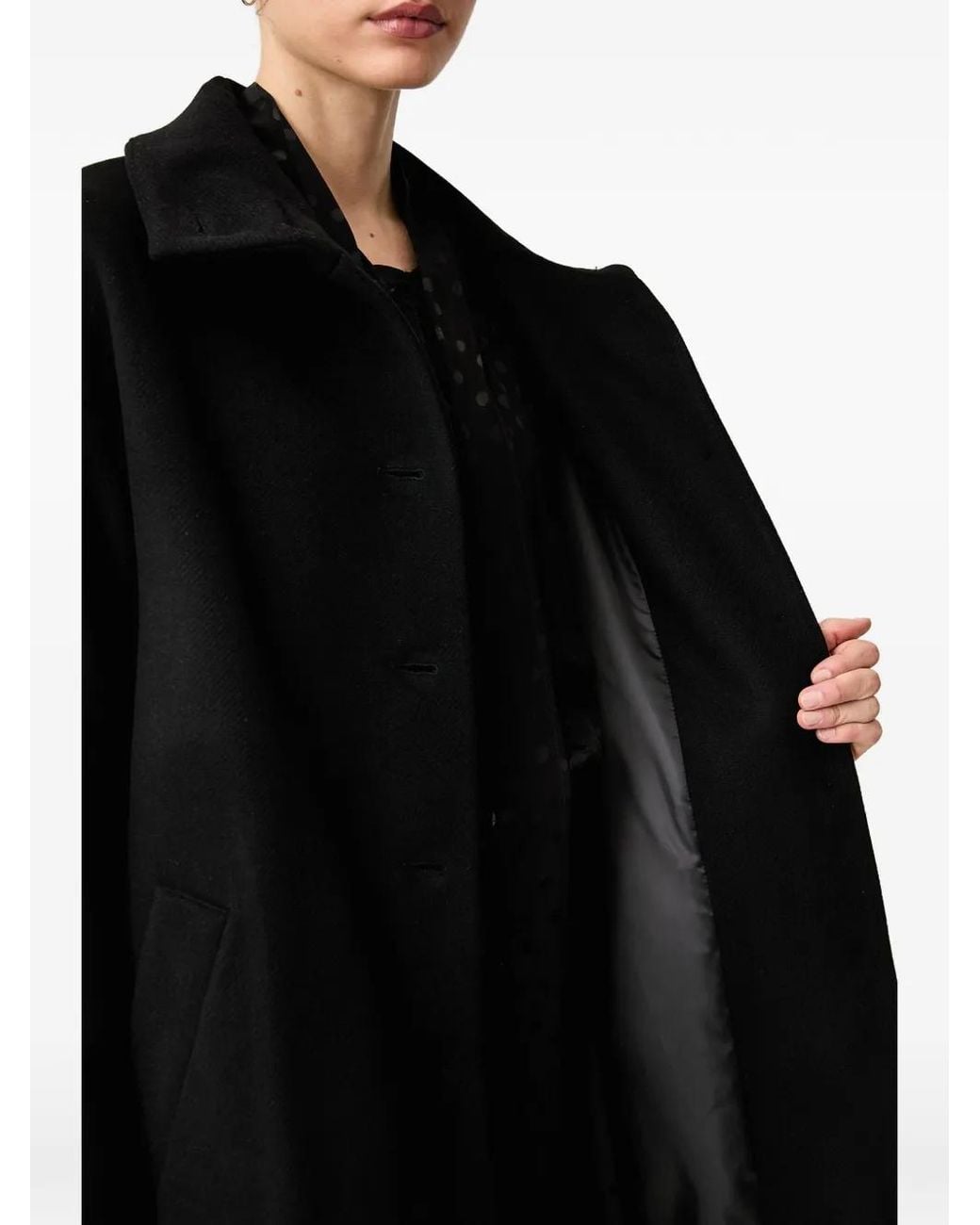 Sessun Black Paradise High-Neck Button-Up Coat