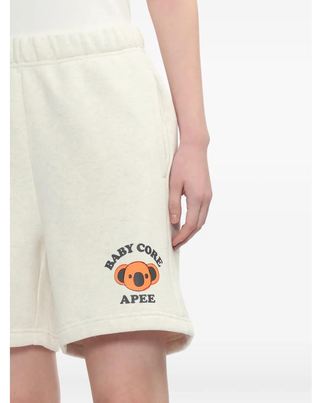 A Bathing Ape White Graphic Detail Shorts