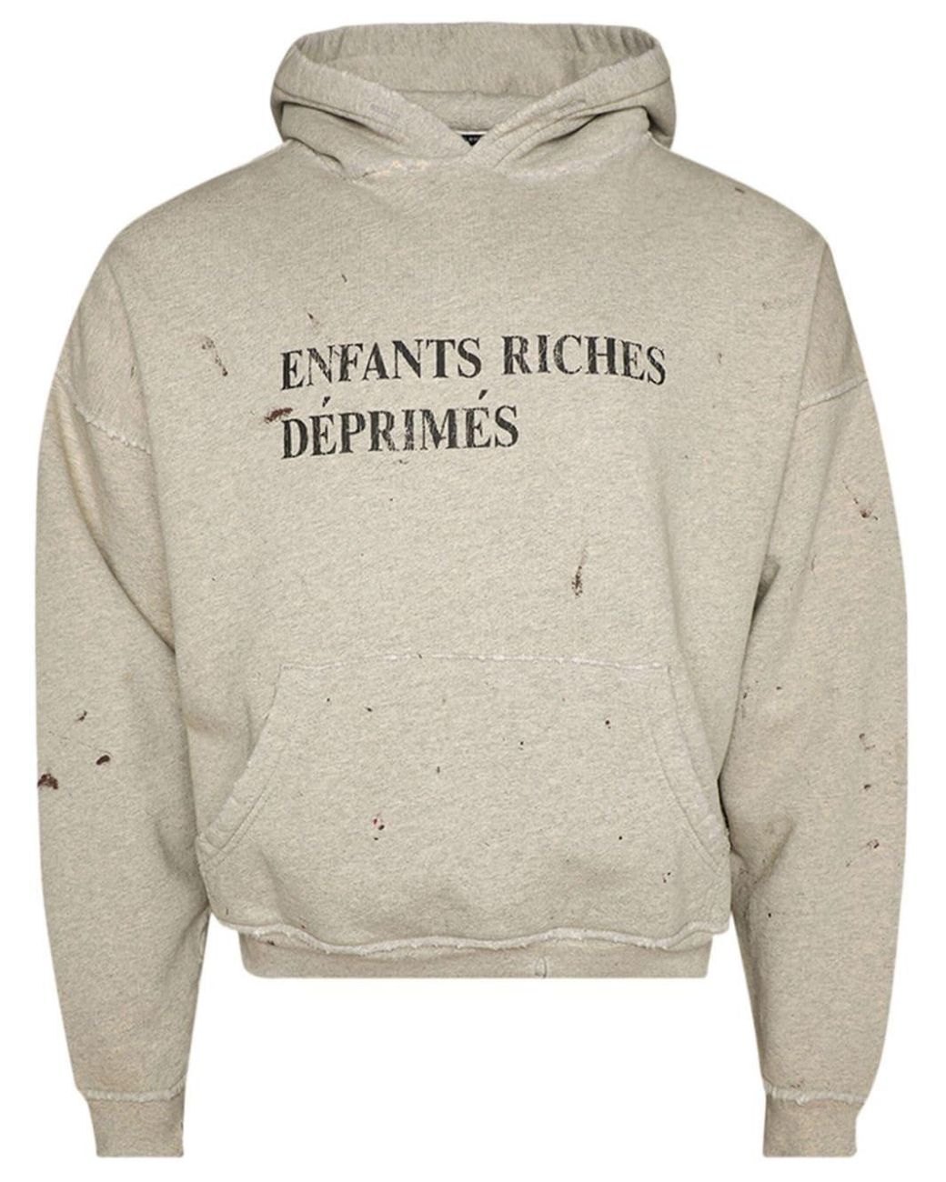 Enfants Riches Deprimes Logo-Print Cotton Hoodie in Grey for Men