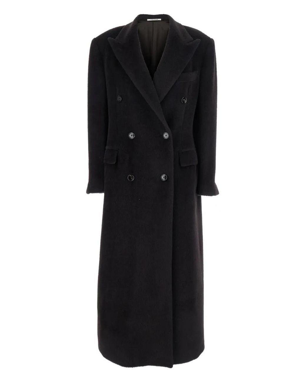 Tagliatore Black Alpaca And Virgin Wool Coat