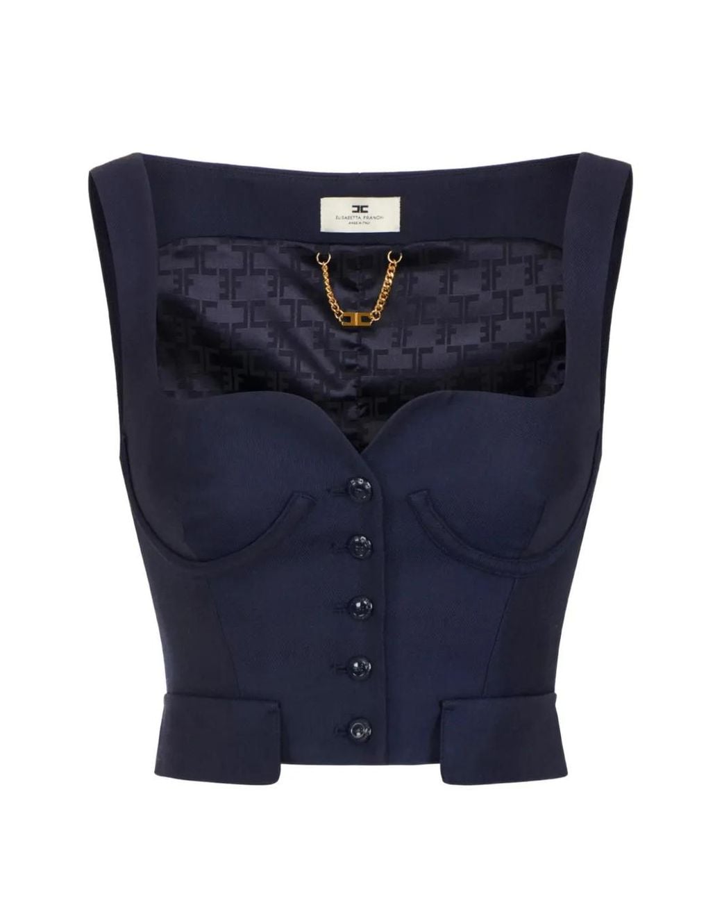 Elisabetta Franchi Blue Cool Wool Top