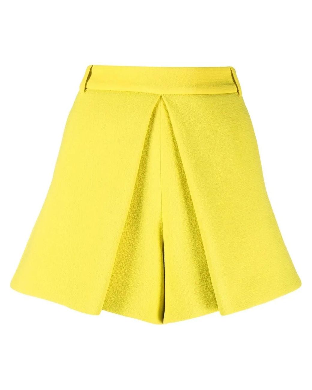 Alexandre Vauthier Yellow Pleat-Detail Tailored Shorts