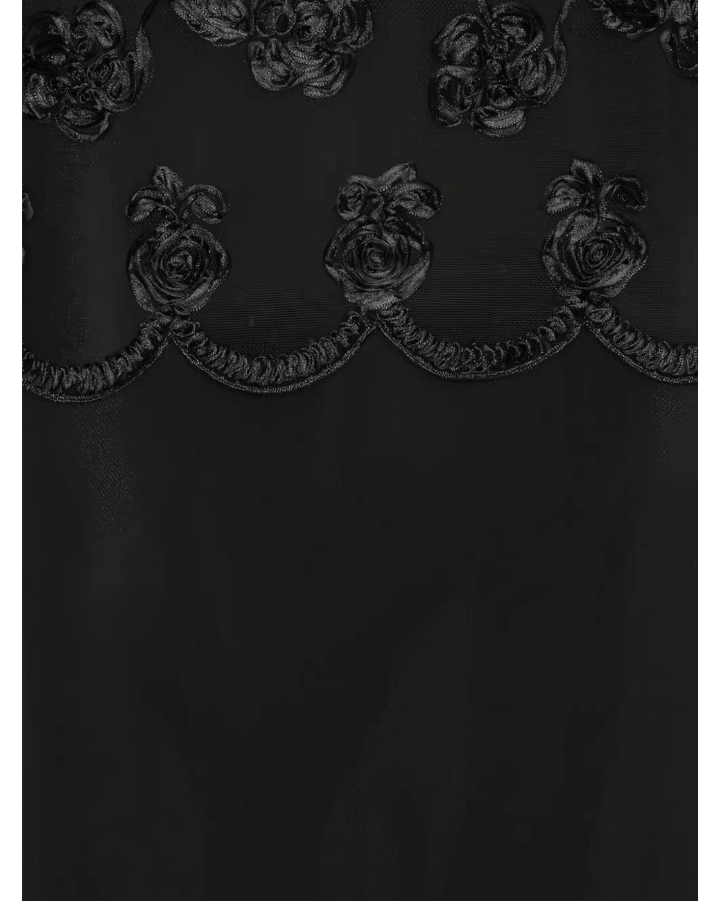 ROTATE BIRGER CHRISTENSEN Black Robe Longue Sans Manches En Résille À Fleurs