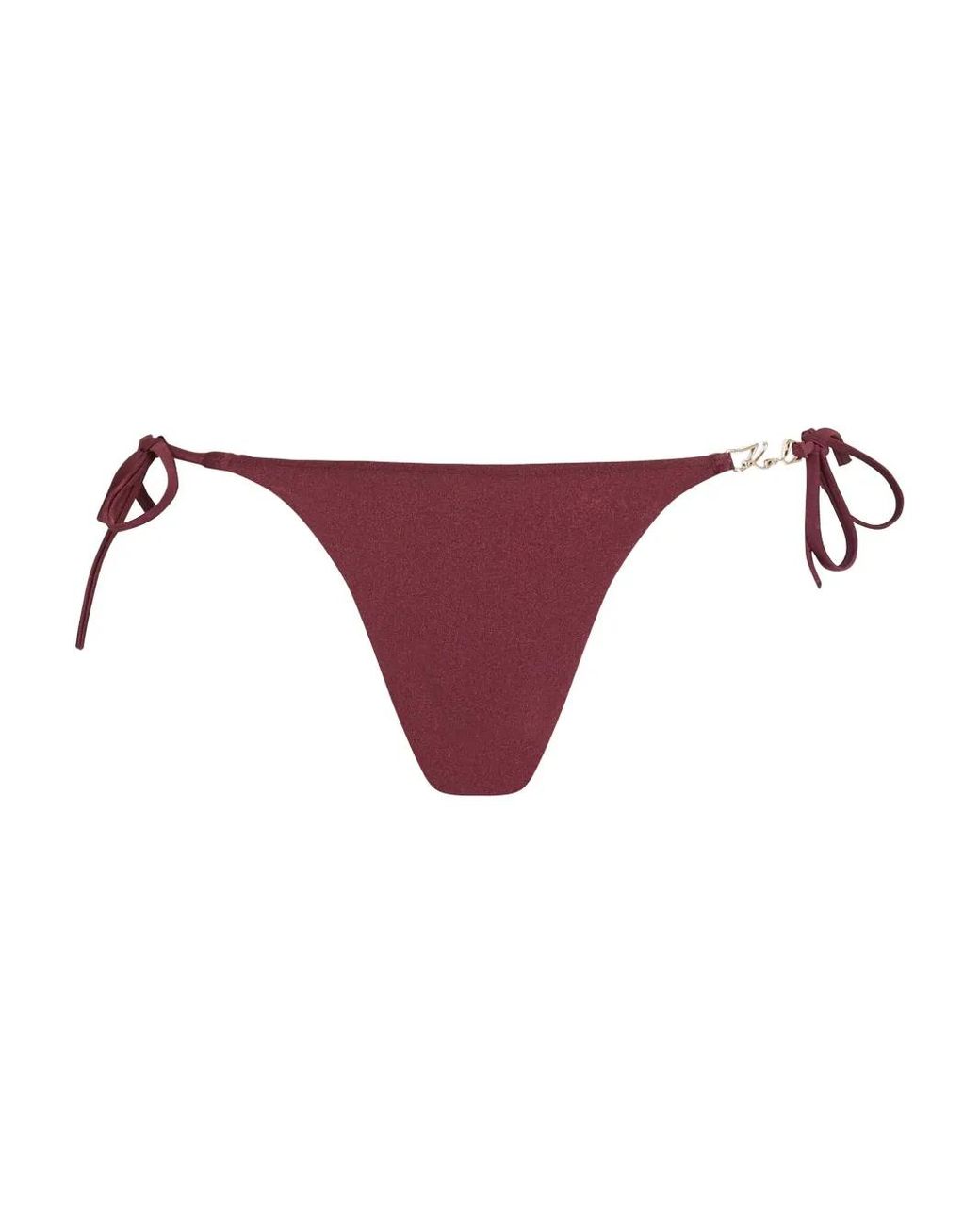 Karl Lagerfeld Purple Side-Tie Bikini Bottoms