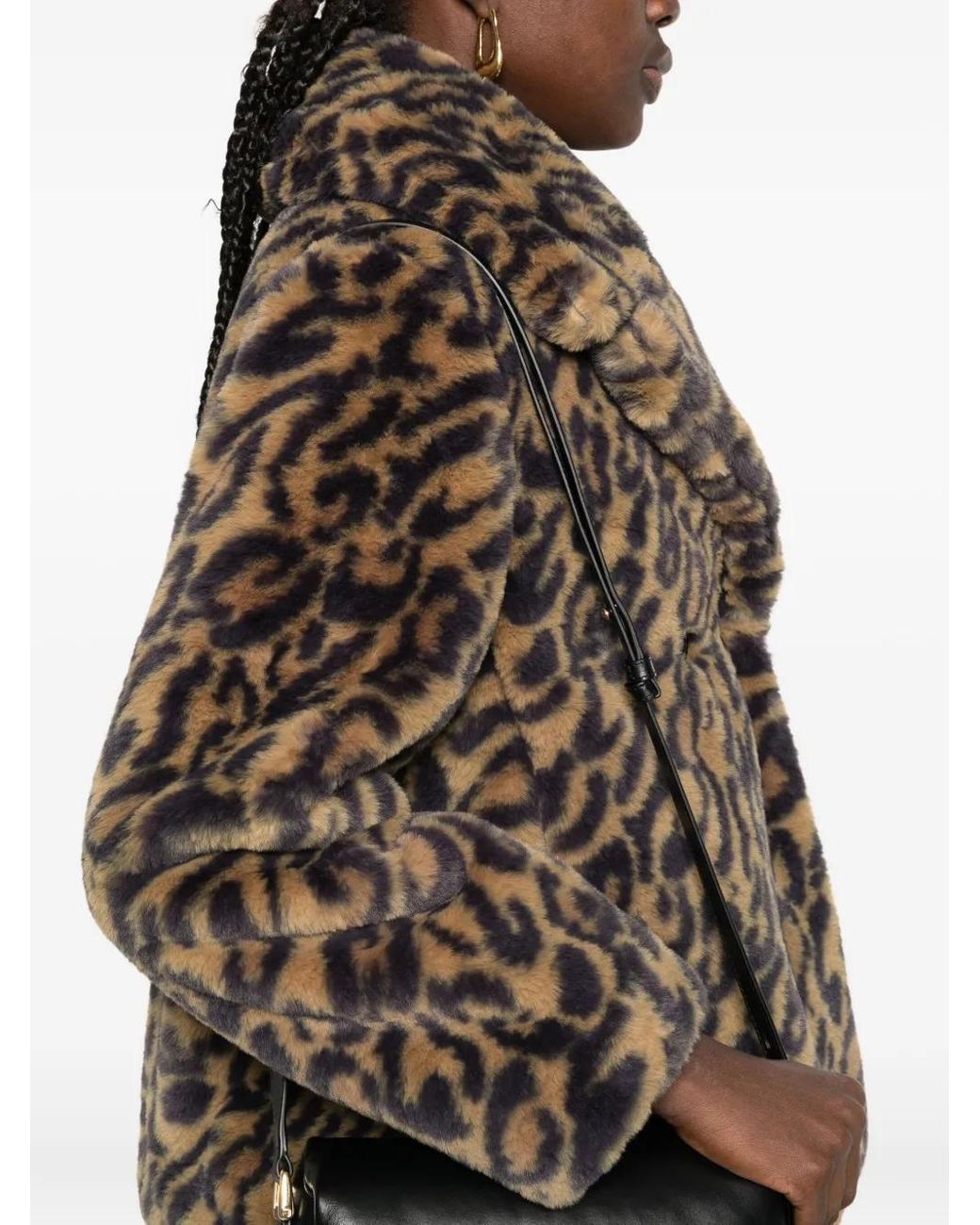 A.P.C. Brown Leopard-Print Double-Breasted Jacket