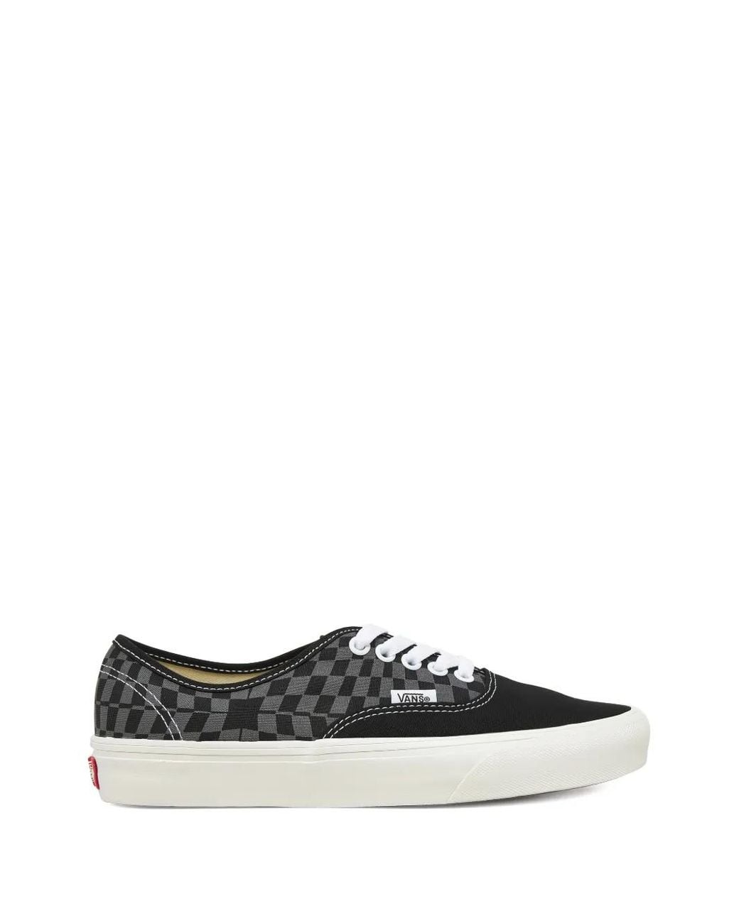 Vans White Check-Pattern Sneakers
