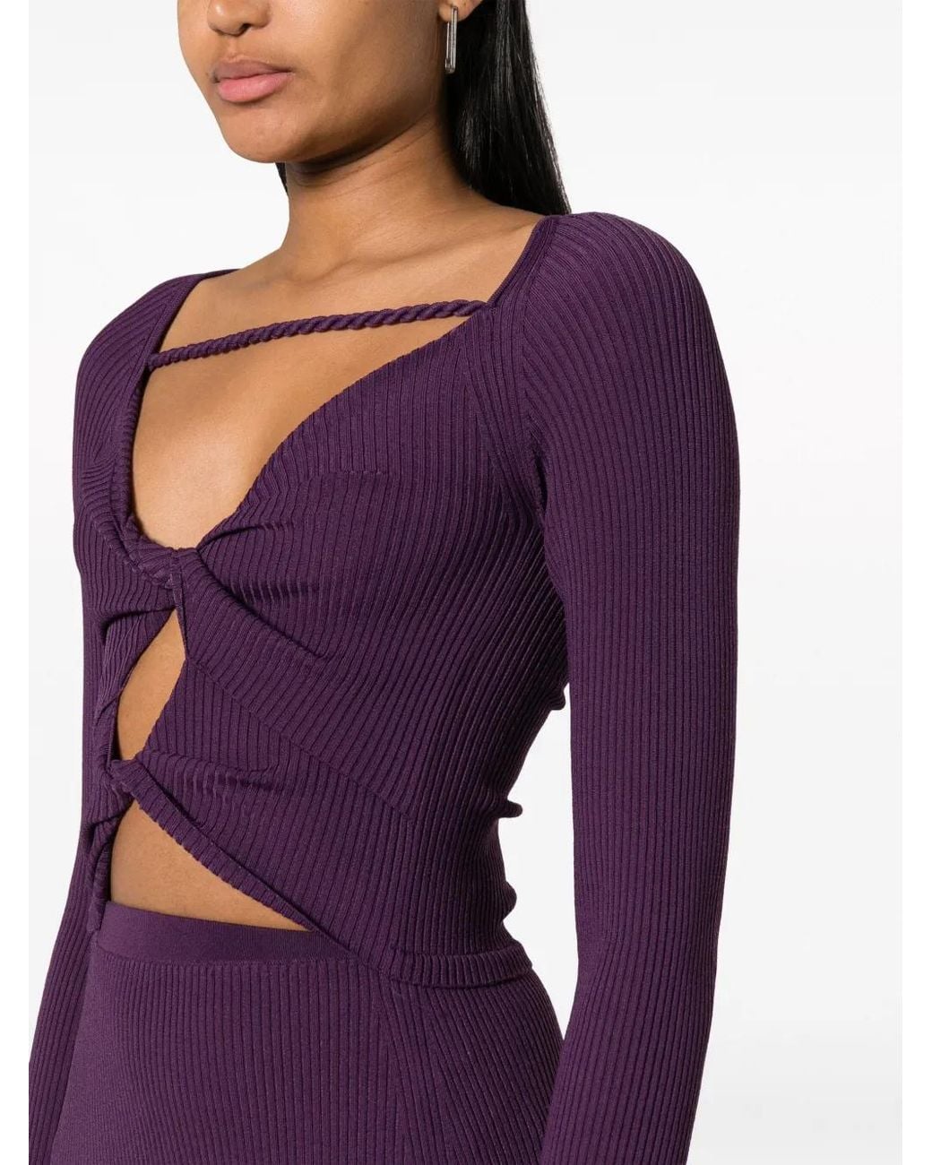 Altuzarra Purple Cut-Out Long-Sleeve Maxi Dress