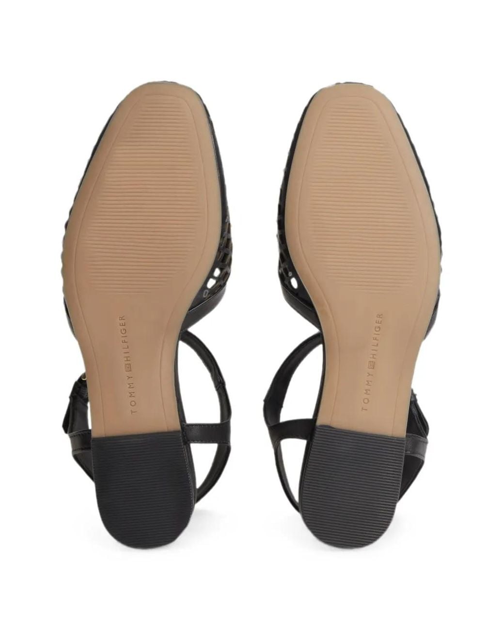 Tommy Hilfiger White Cut-Out T-Bar Flat Pumps